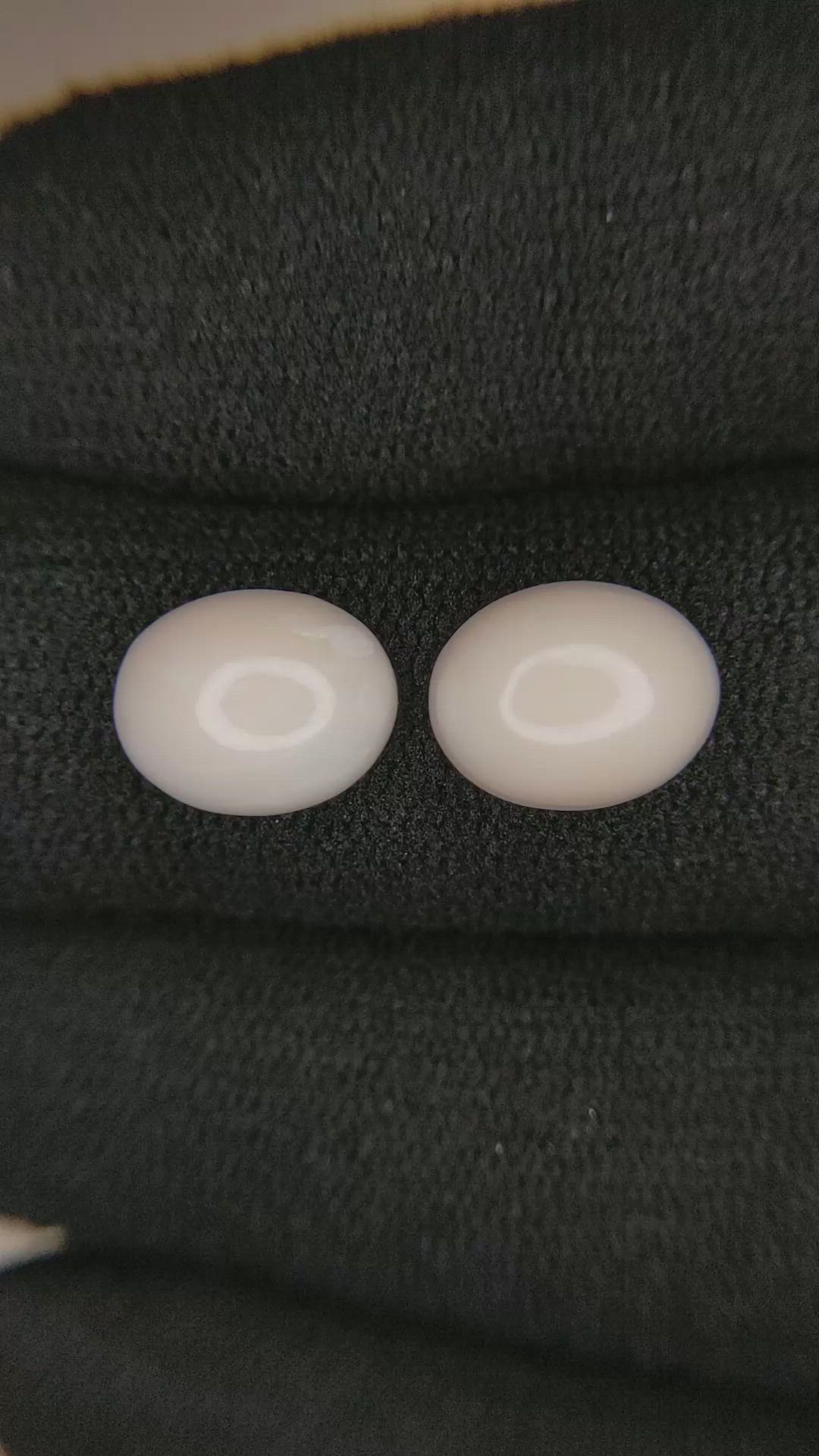 4.87&nbsp;Ct.Tw.Total Carat Weight Cabochon Coral Pair from Italy Size Video