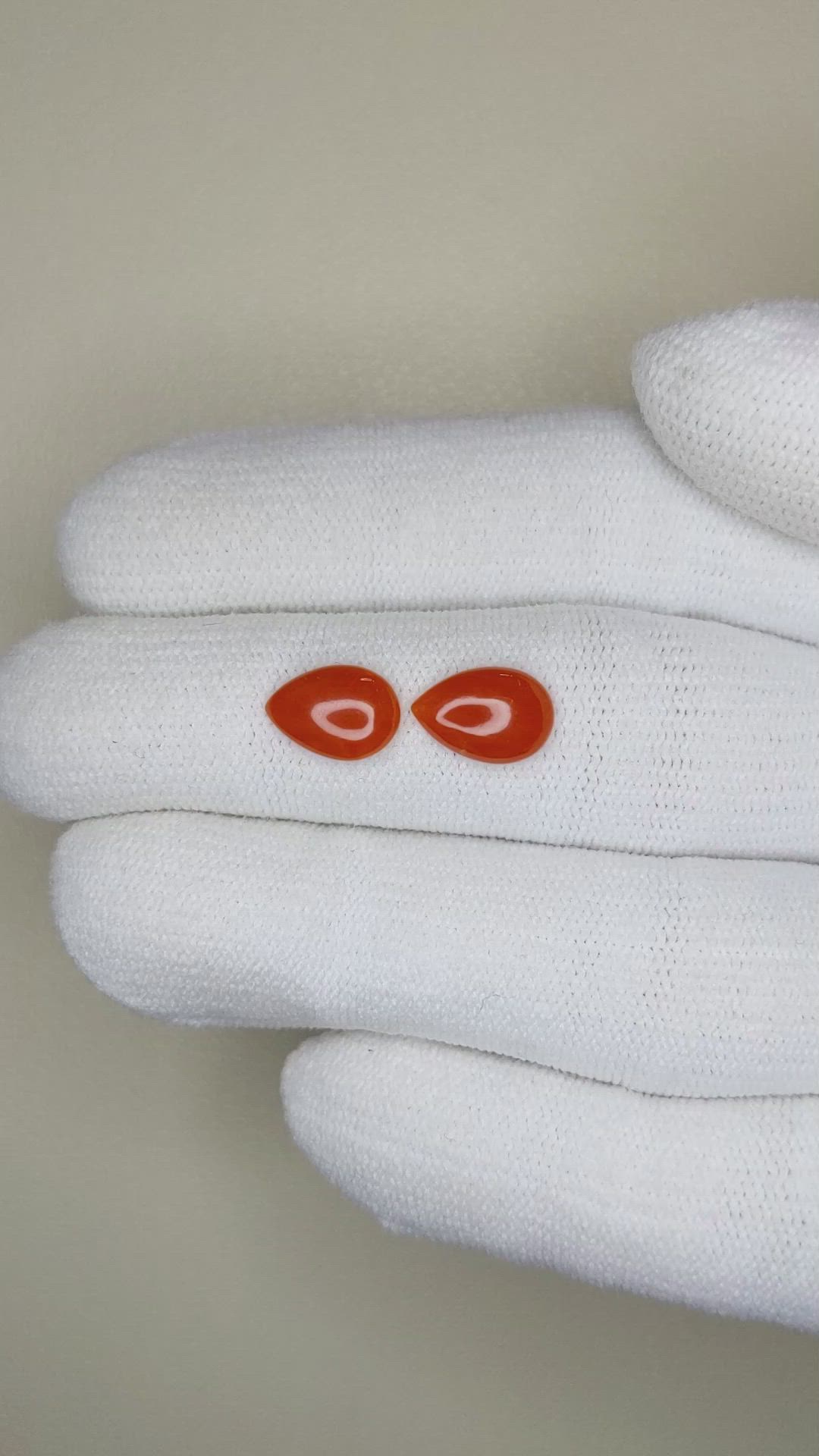 1.81&nbsp;Ct.Tw.Total Carat Weight Cabochon Coral Pair from Italy Size Video