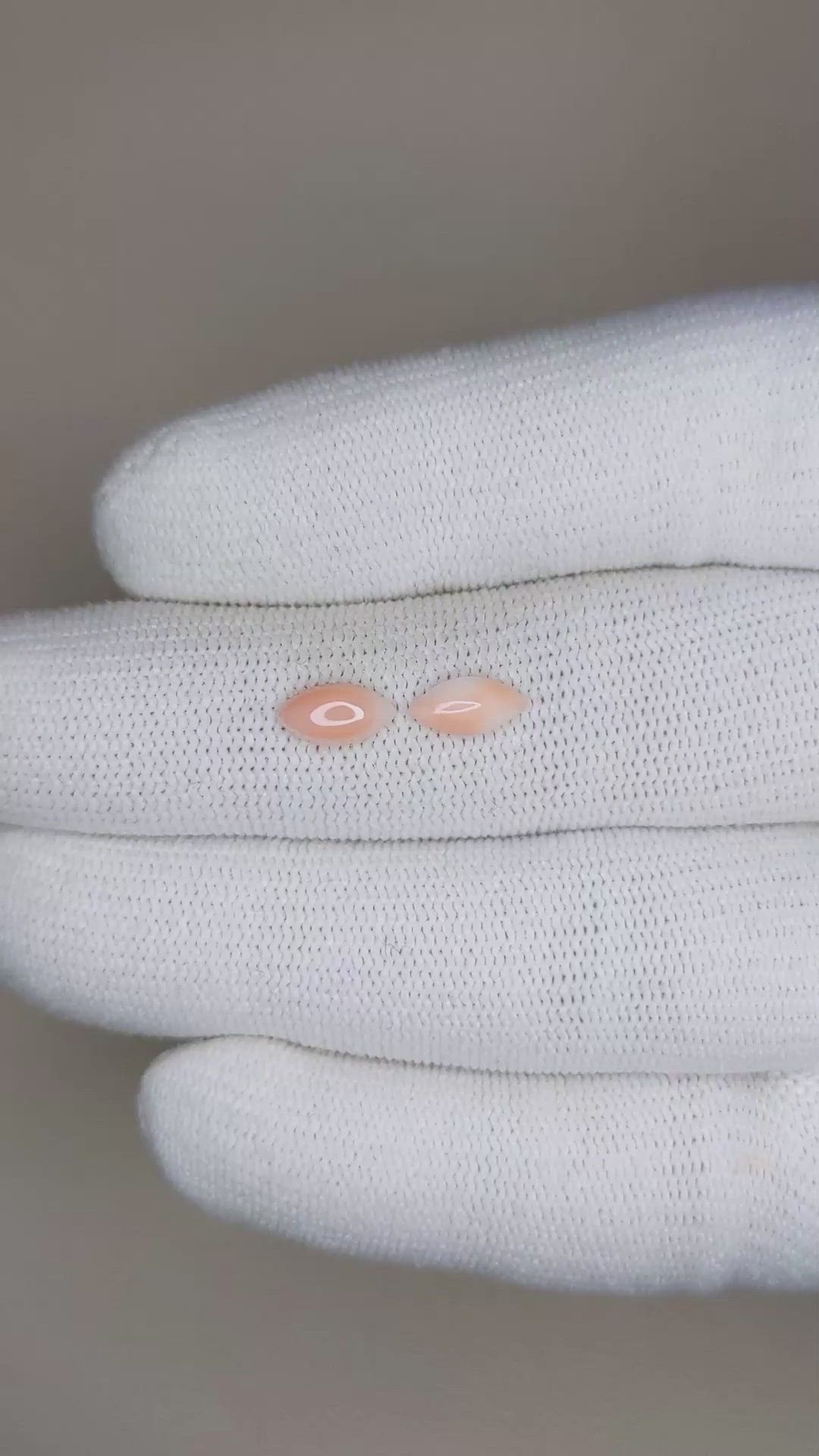 0.85&nbsp;Ct.Tw.Total Carat Weight Cabochon Coral Pair from Italy Size Video