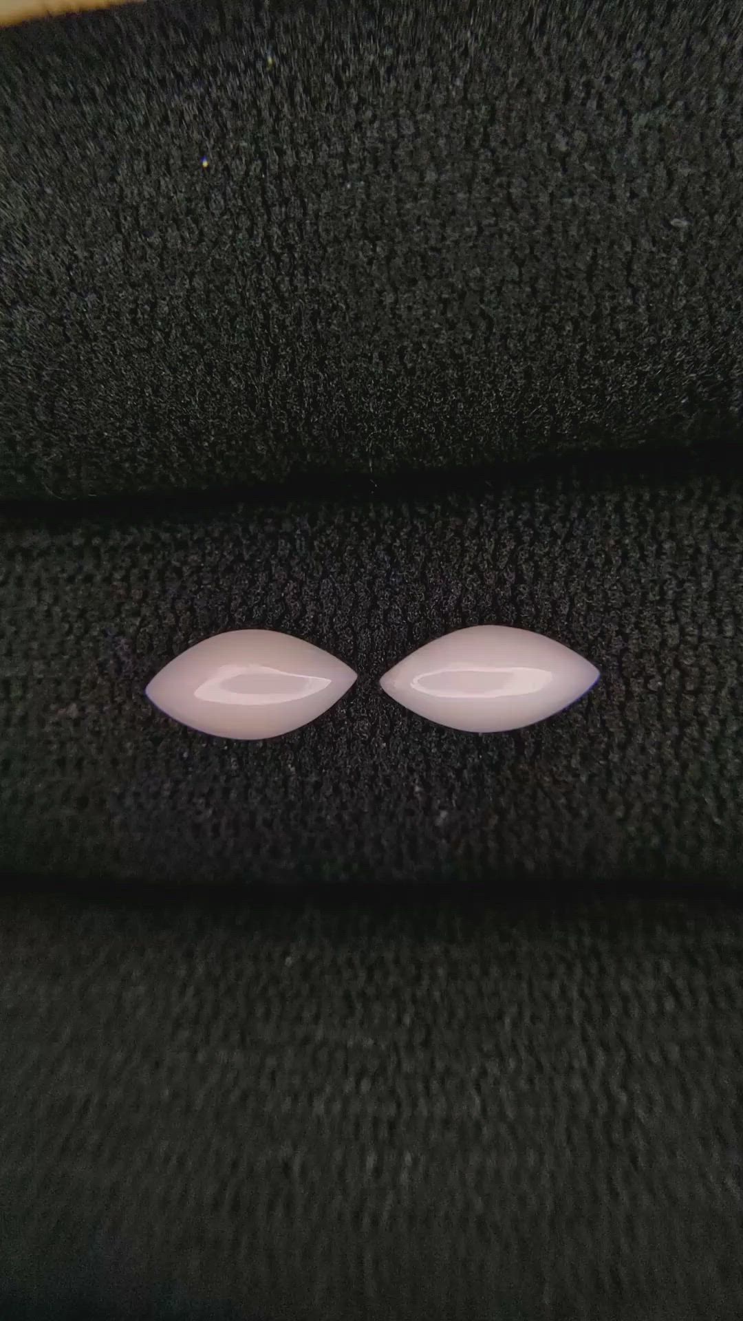 0.84&nbsp;Ct.Tw.Total Carat Weight Cabochon Coral Pair from Italy Size Video