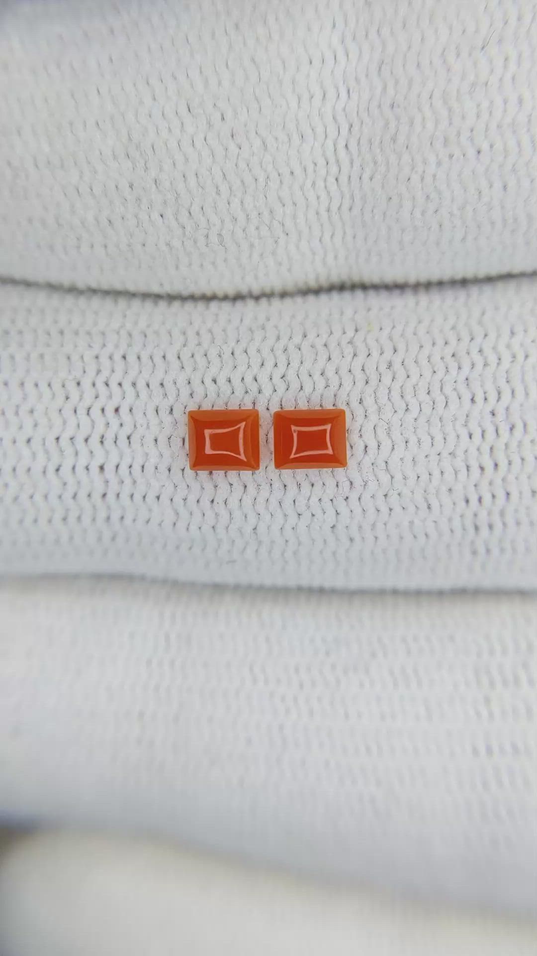 0.32&nbsp;Ct.Tw.Total Carat Weight Cabochon Coral Pair from Italy Size Video