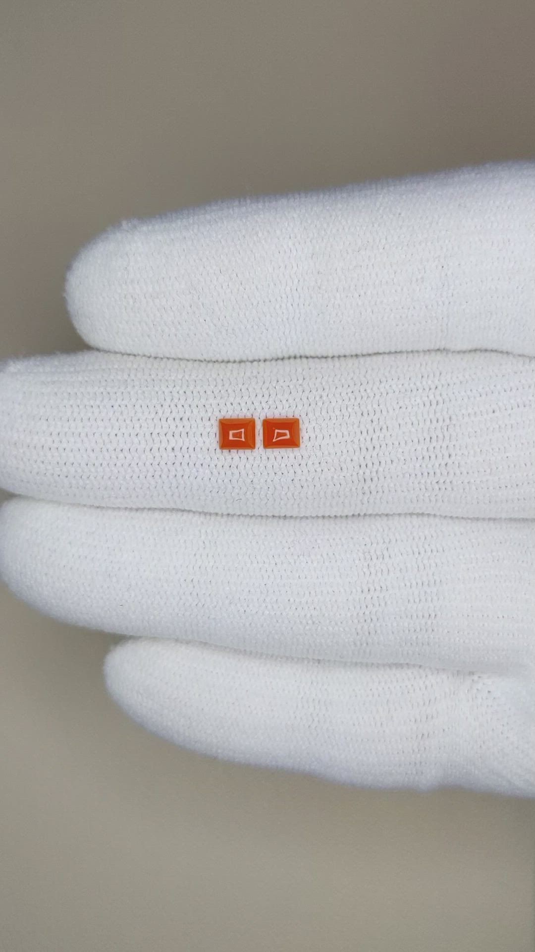 0.32&nbsp;Ct.Tw.Total Carat Weight Cabochon Coral Pair from Italy Size Video