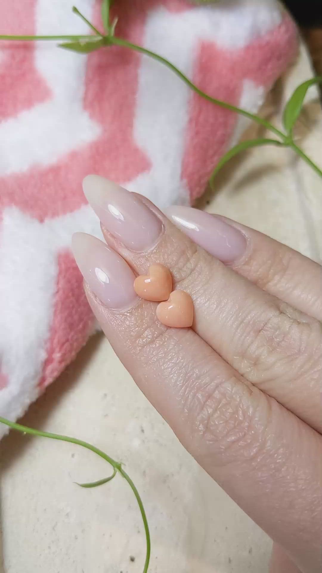 3.87&nbsp;Ct.Tw.Total Carat Weight Cabochon Coral Pair from Italy Size Video