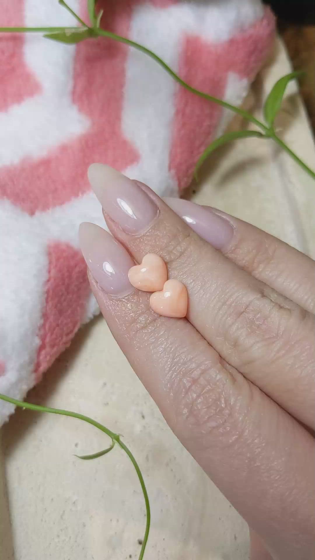 4.14&nbsp;Ct.Tw.Total Carat Weight Cabochon Coral Pair from Italy Size Video