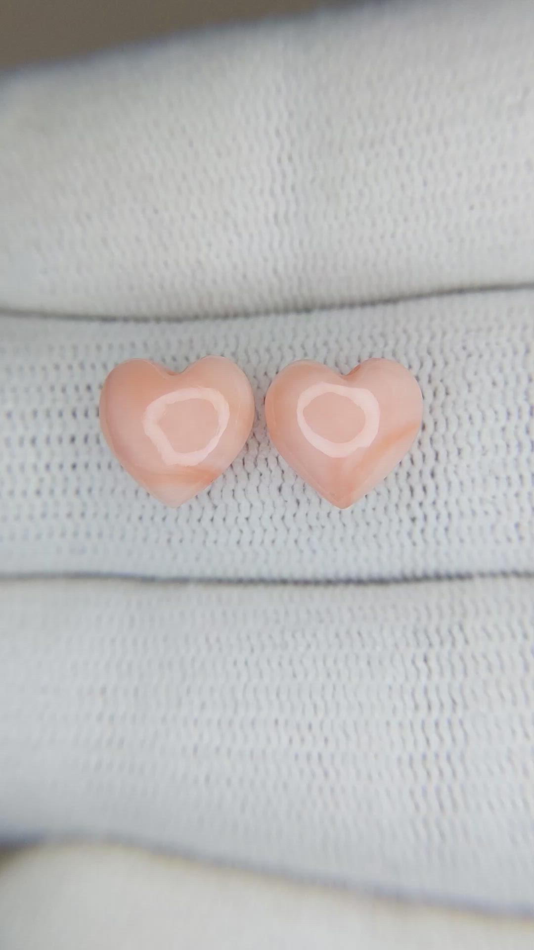 4.14&nbsp;Ct.Tw.Total Carat Weight Cabochon Coral Pair from Italy Size Video