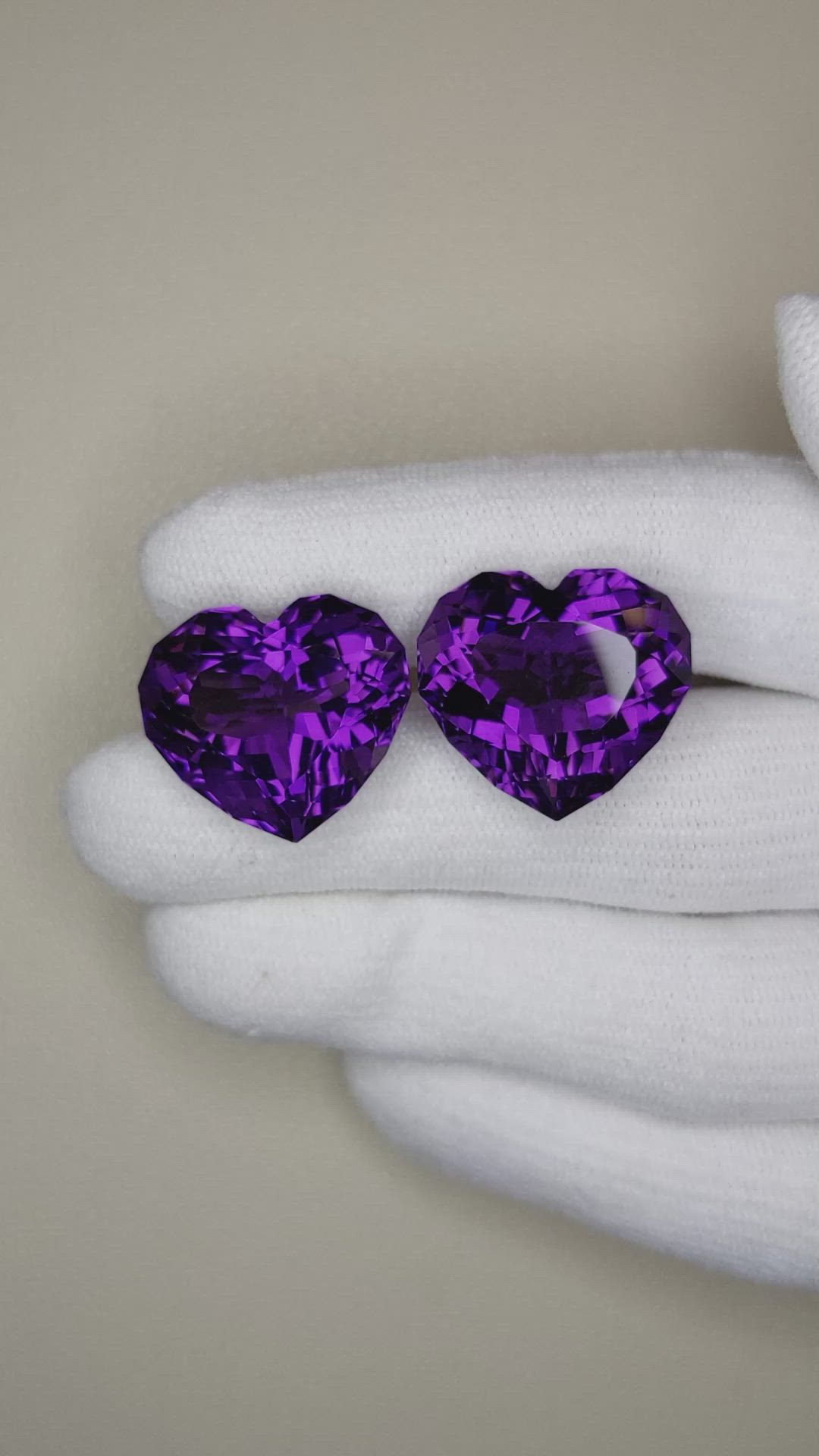 41.58 Ct.Tw.Total Carat Weight Amethyst Pair from Bolivia Size Video