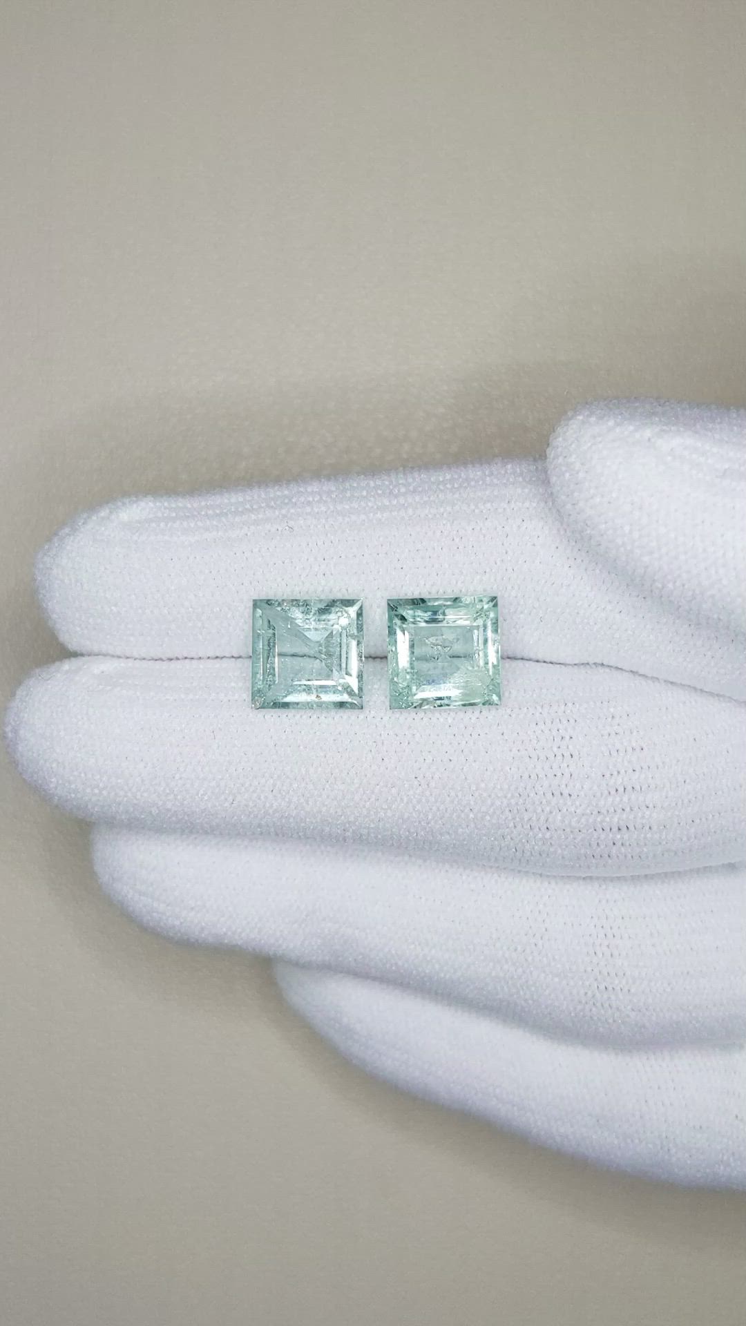 5.52 Ct.Tw.Total Carat Weight Paraiba Tourmaline Pair from Africa Size Video