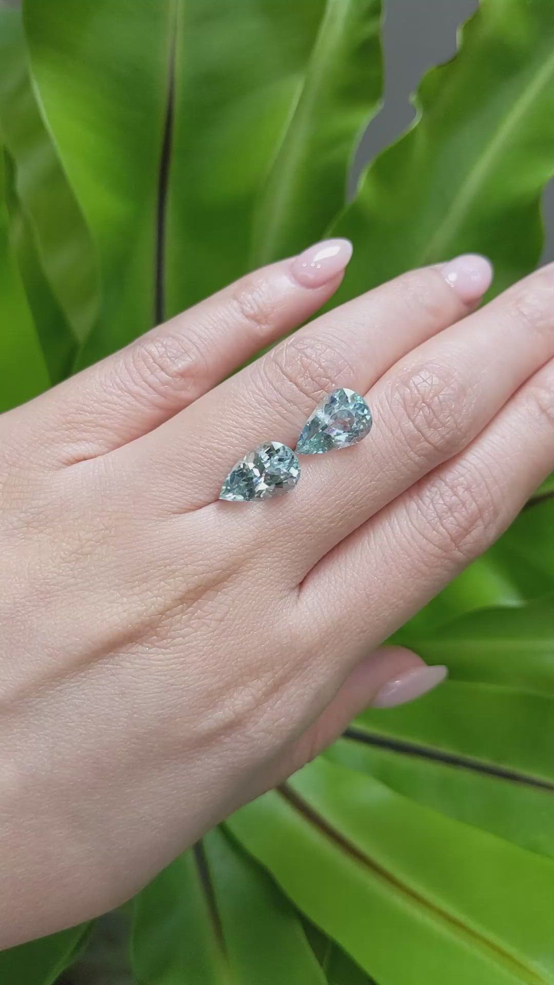 7.66 Ct.Tw.Total Carat Weight Paraiba Tourmaline Pair from Africa Size Video