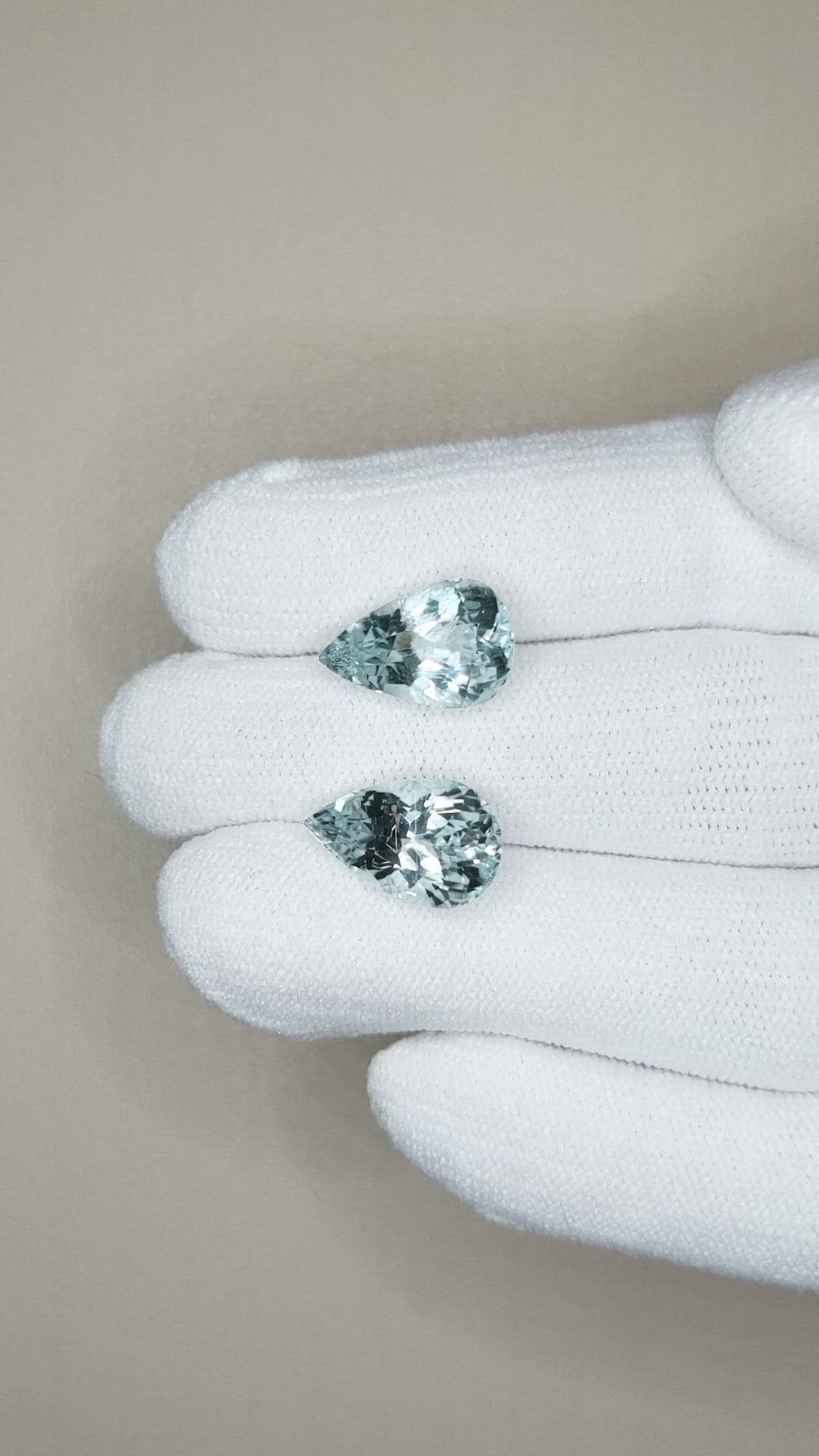 7.66 Ct.Tw.Total Carat Weight Paraiba Tourmaline Pair from Africa Size Video