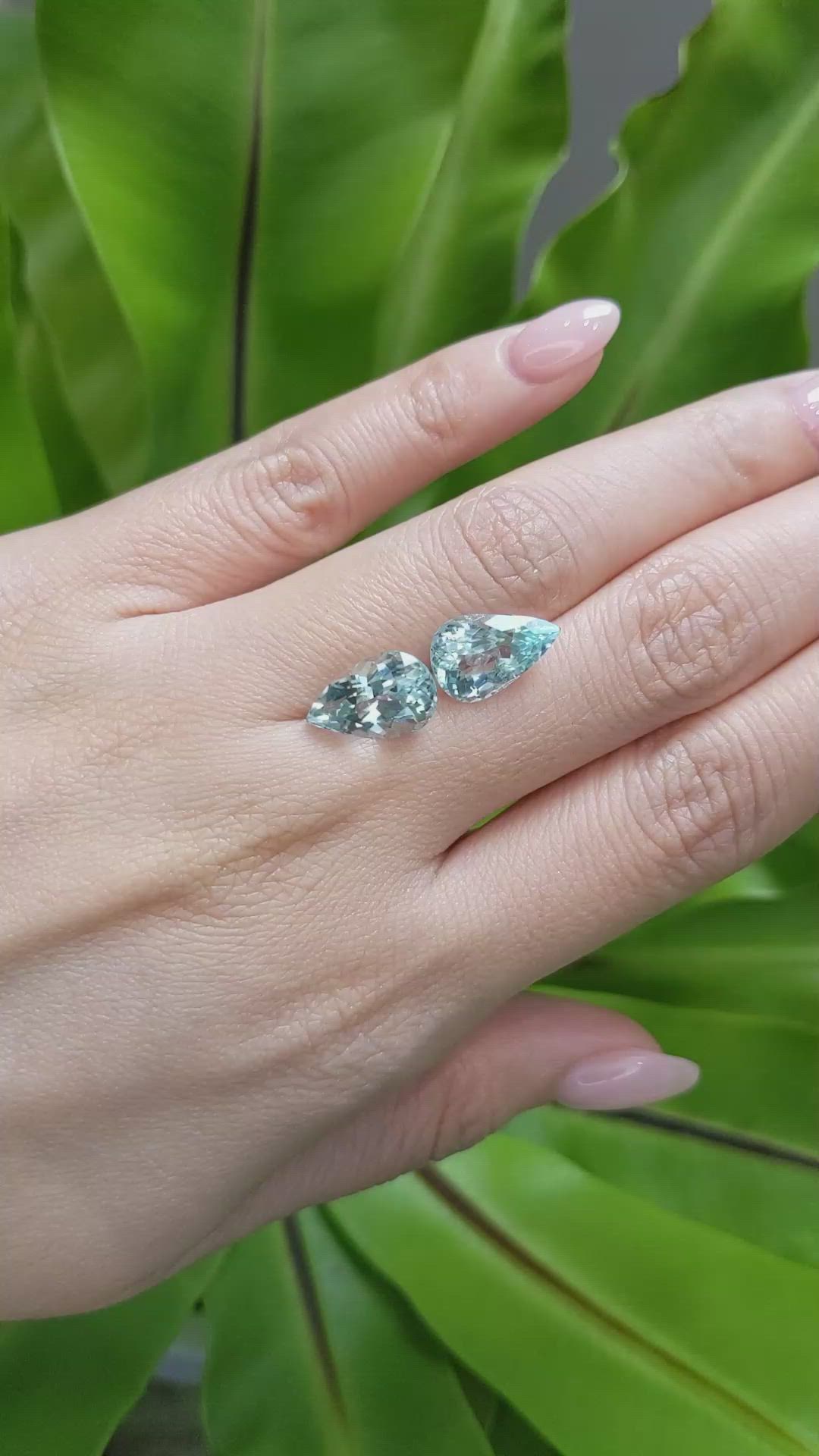 7.66 Ct.Tw.Total Carat Weight Paraiba Tourmaline Pair from Africa Size Video