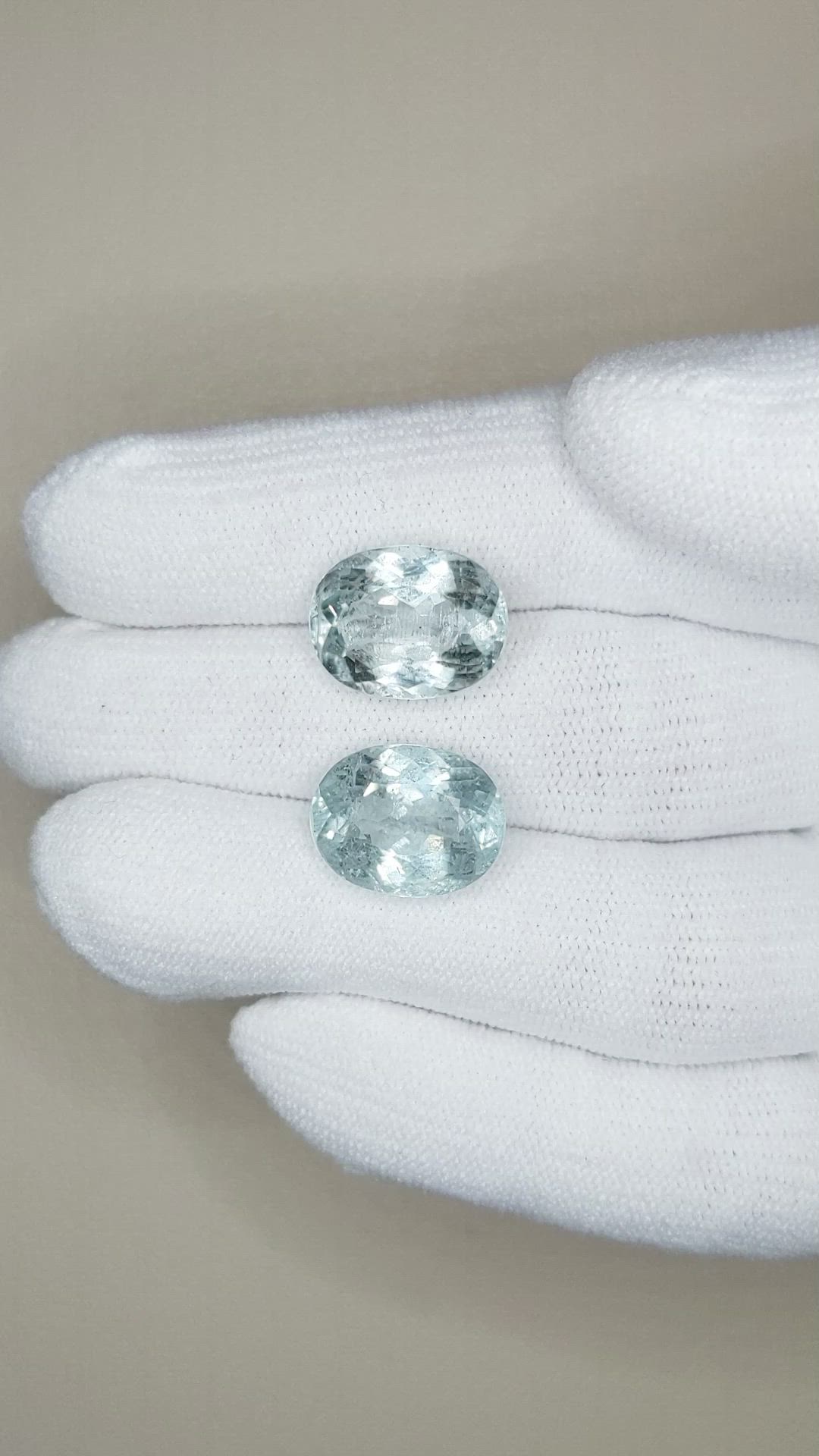 11.97 Ct.Tw.Total Carat Weight Paraiba Tourmaline Pair from Africa Size Video