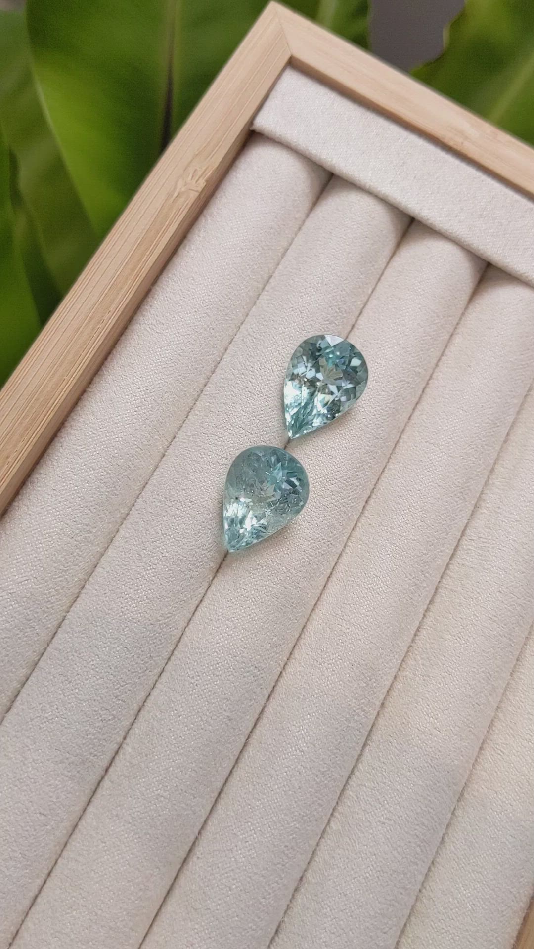 20.77 Ct.Tw.Total Carat Weight Paraiba Tourmaline Pair from Africa Size Video
