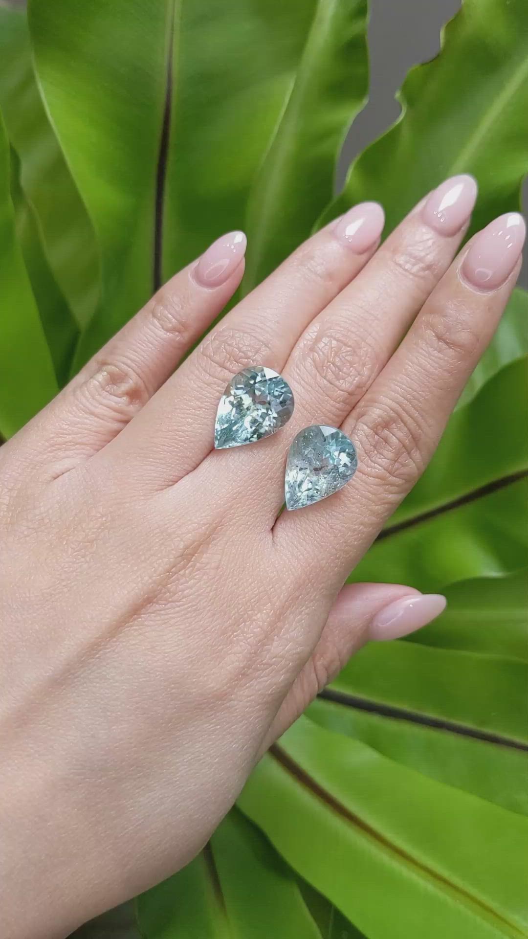 20.77 Ct.Tw.Total Carat Weight Paraiba Tourmaline Pair from Africa Size Video