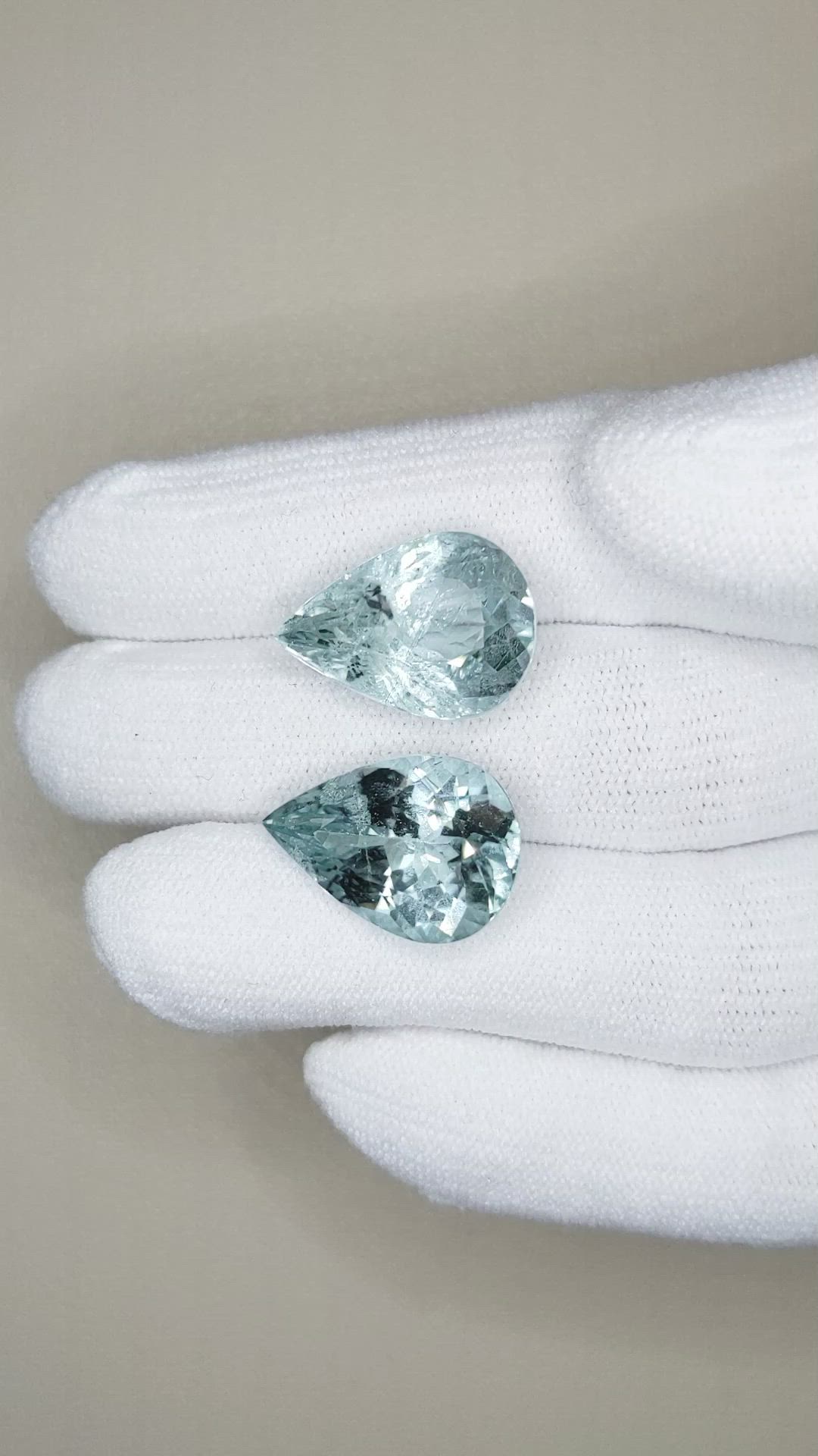 20.77 Ct.Tw.Total Carat Weight Paraiba Tourmaline Pair from Africa Size Video