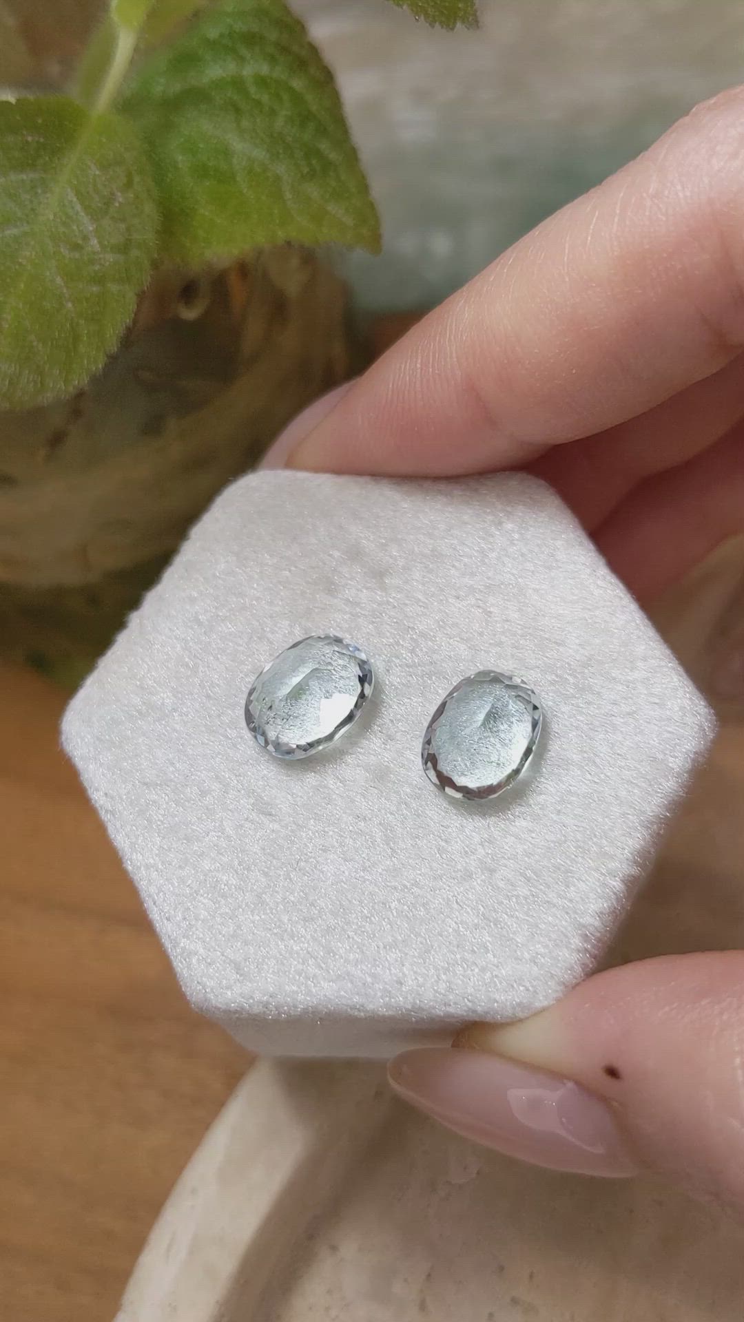 5.57 Ct.Tw.Total Carat Weight Aquamarine Pair from Brazil Size Video