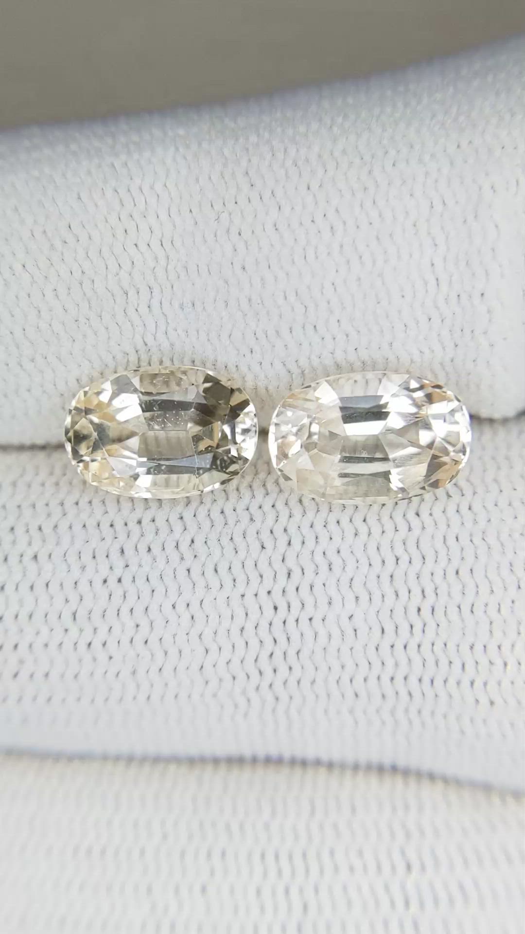 5.08 Ct.Tw.Total Carat Weight Topaz Pair from Ceylon (Sri Lanka) Size Video