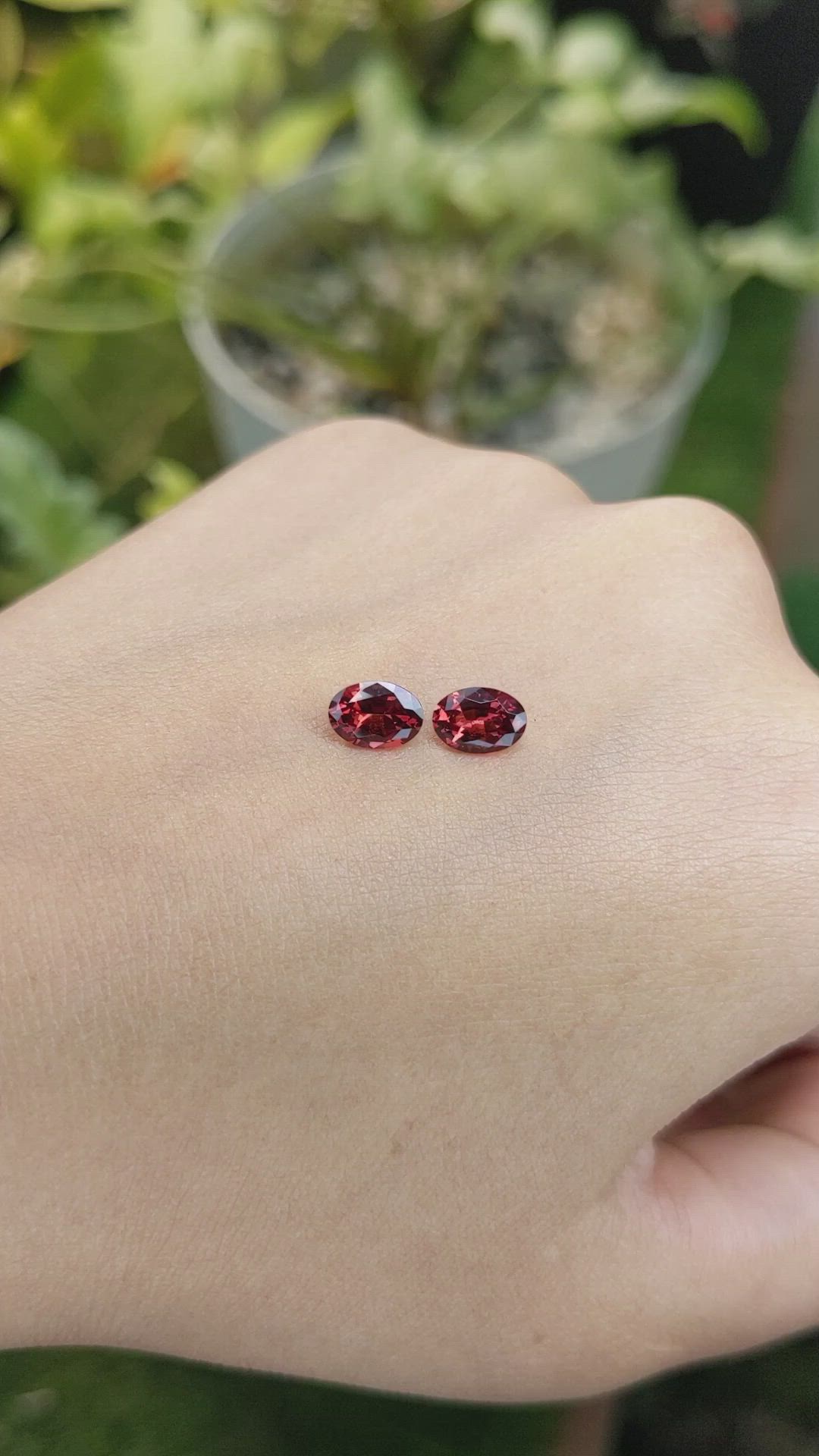 1.57 Ct.Tw.Total Carat Weight Garnet Pair from Ceylon (Sri Lanka) Size Video