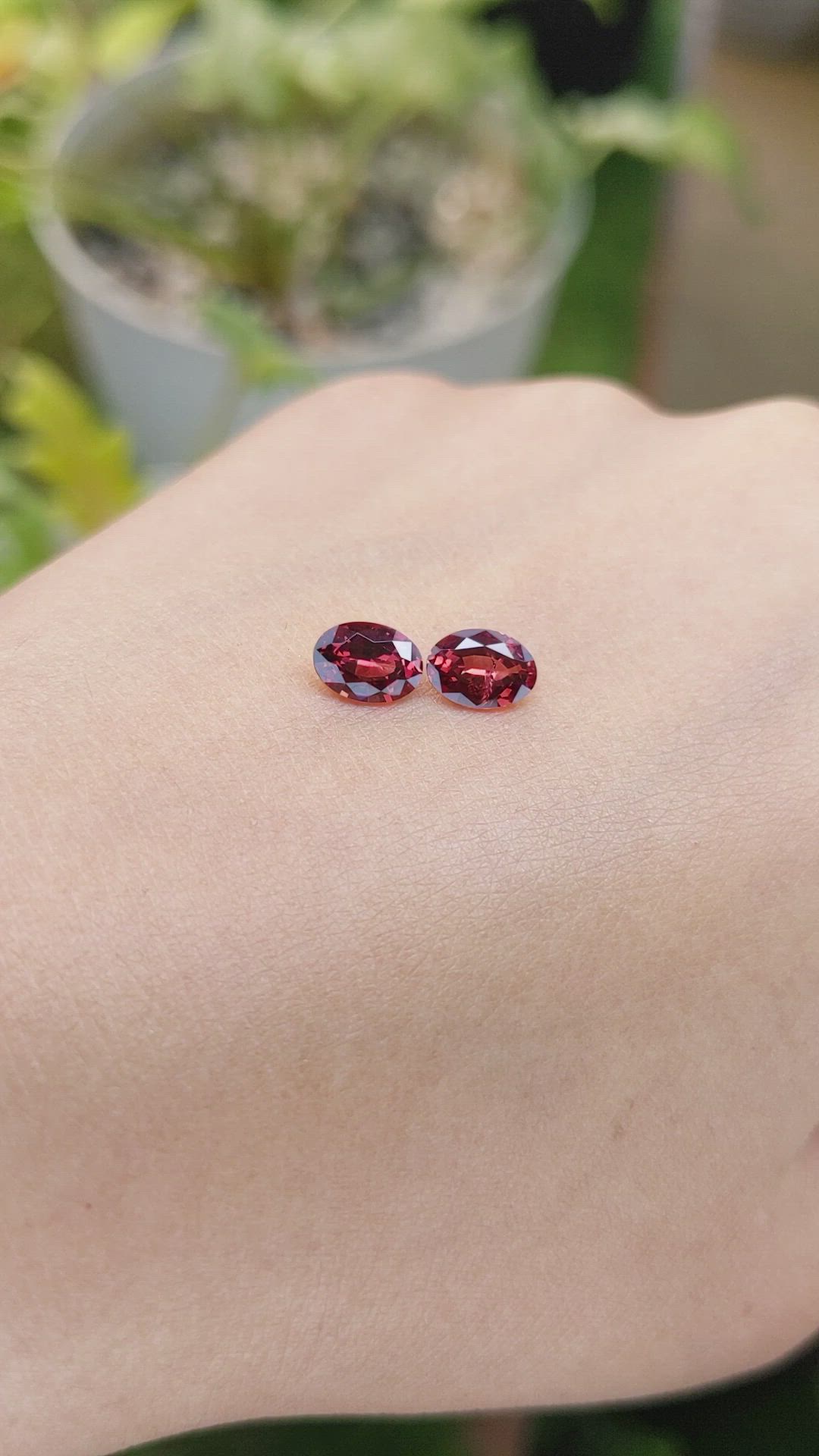 1.62 Ct.Tw.Total Carat Weight Garnet Pair from Ceylon (Sri Lanka) Size Video