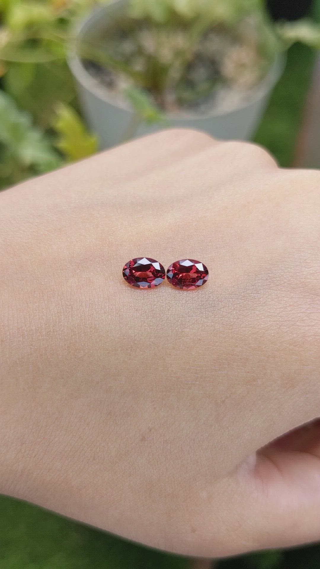 1.69 Ct.Tw.Total Carat Weight Garnet Pair from Ceylon (Sri Lanka) Size Video