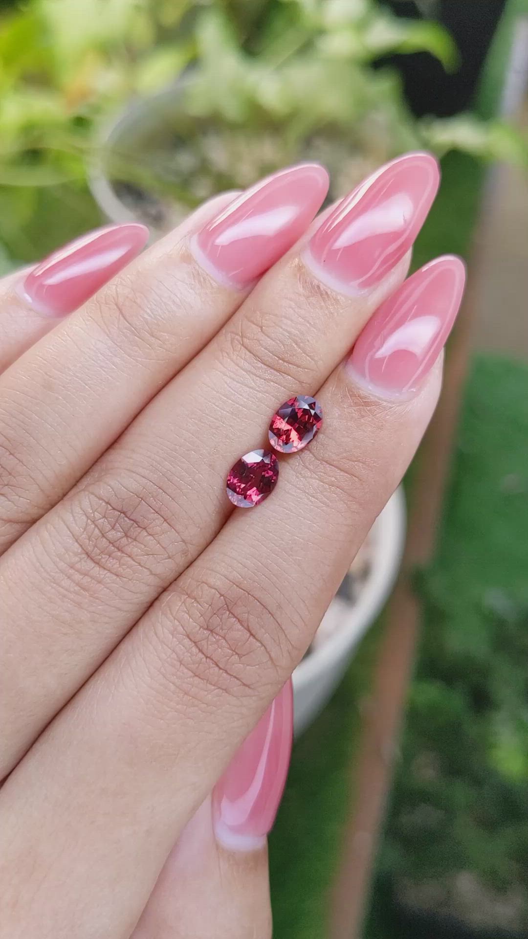 1.78 Ct.Tw.Total Carat Weight Garnet Pair from Ceylon (Sri Lanka) Size Video