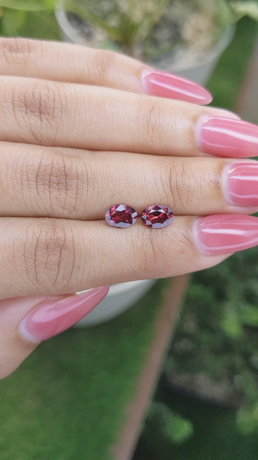 1.78 Ct.Tw.Total Carat Weight Garnet Pair from Ceylon (Sri Lanka) Size Video
