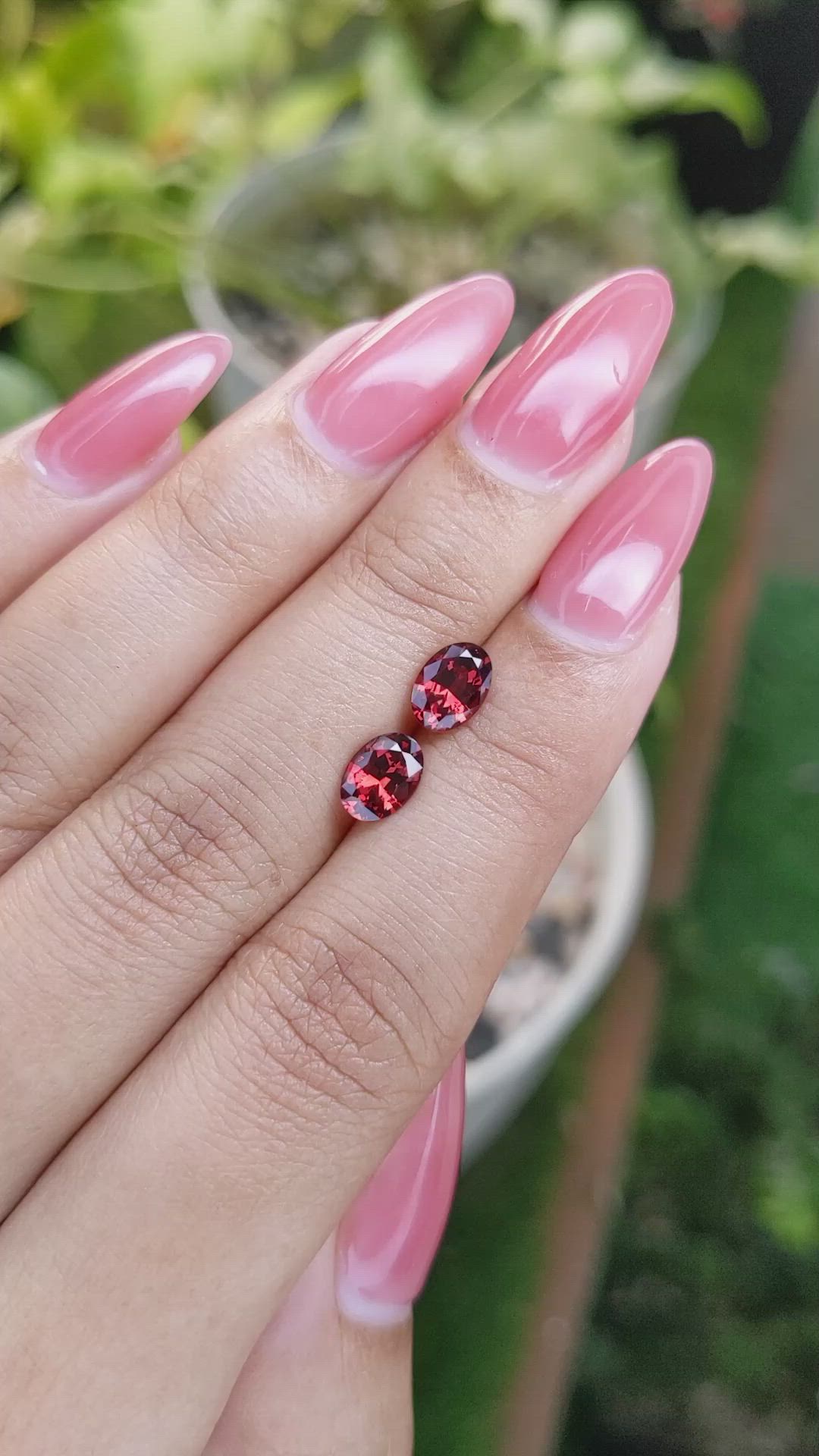 1.82 Ct.Tw.Total Carat Weight Garnet Pair from Ceylon (Sri Lanka) Size Video