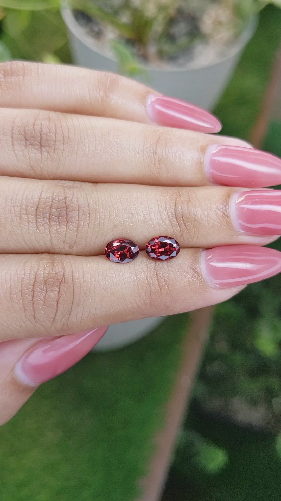 1.82 Ct.Tw.Total Carat Weight Garnet Pair from Ceylon (Sri Lanka) Size Video