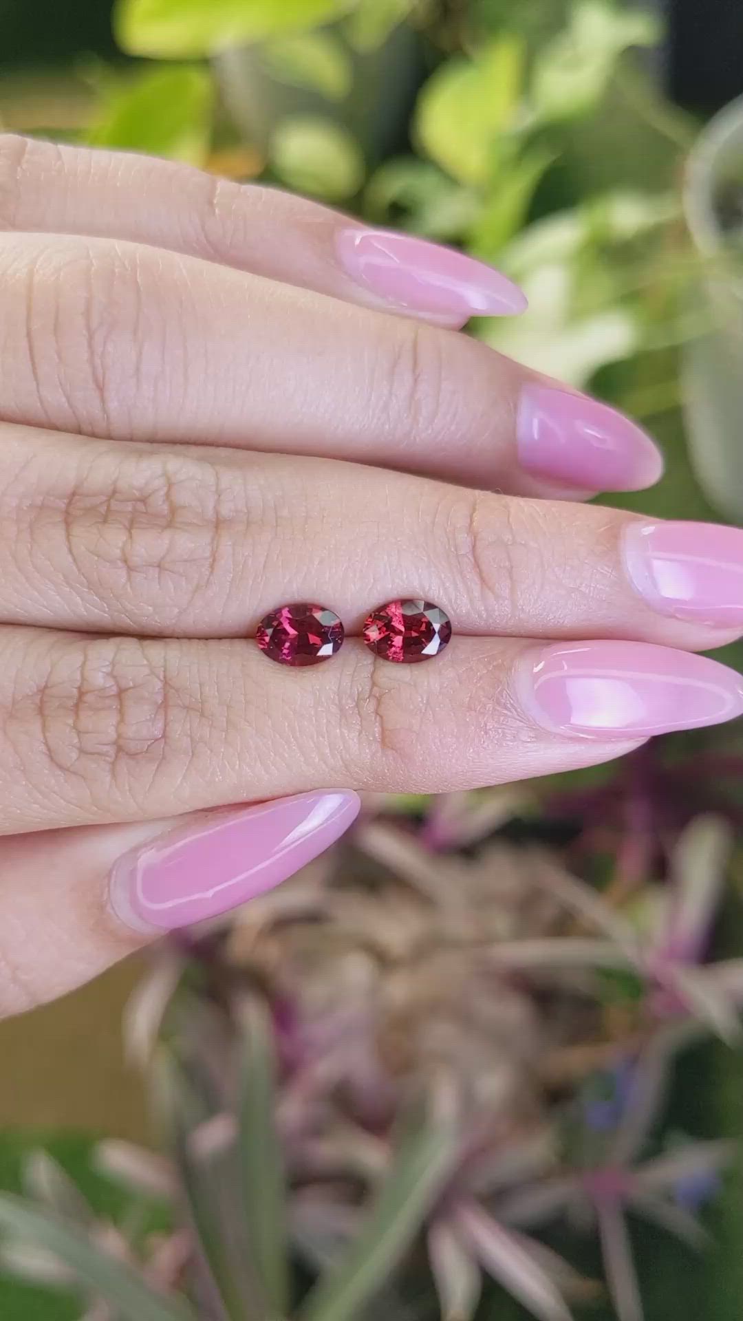 1.69 Ct.Tw.Total Carat Weight Garnet Pair from Ceylon (Sri Lanka) Size Video