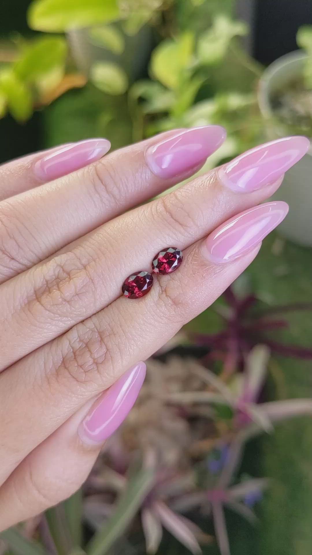 1.77 Ct.Tw.Total Carat Weight Garnet Pair from Ceylon (Sri Lanka) Size Video