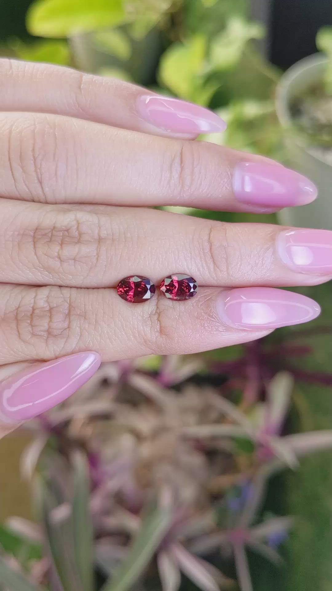 1.77 Ct.Tw.Total Carat Weight Garnet Pair from Ceylon (Sri Lanka) Size Video