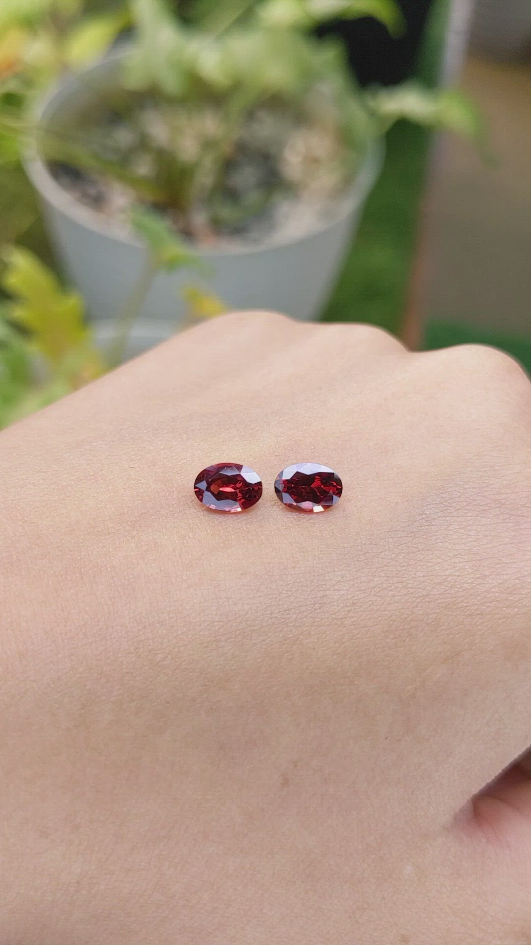 1.82 Ct.Tw.Total Carat Weight Garnet Pair from Ceylon (Sri Lanka) Size Video
