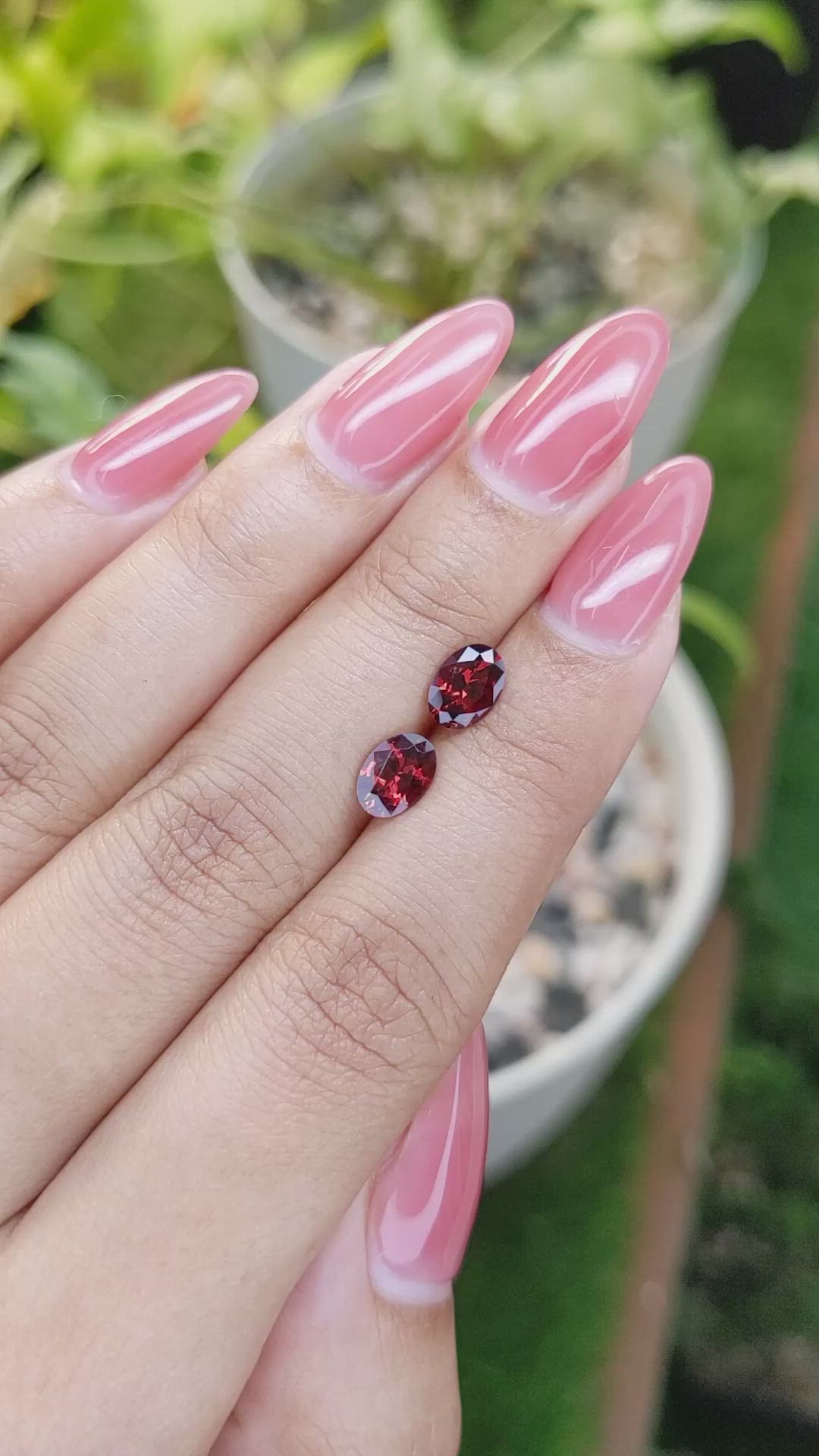 1.82 Ct.Tw.Total Carat Weight Garnet Pair from Ceylon (Sri Lanka) Size Video