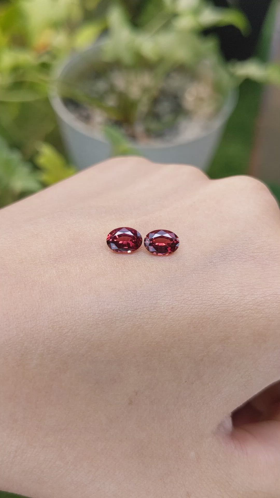 1.73 Ct.Tw.Total Carat Weight Garnet Pair from Ceylon (Sri Lanka) Size Video