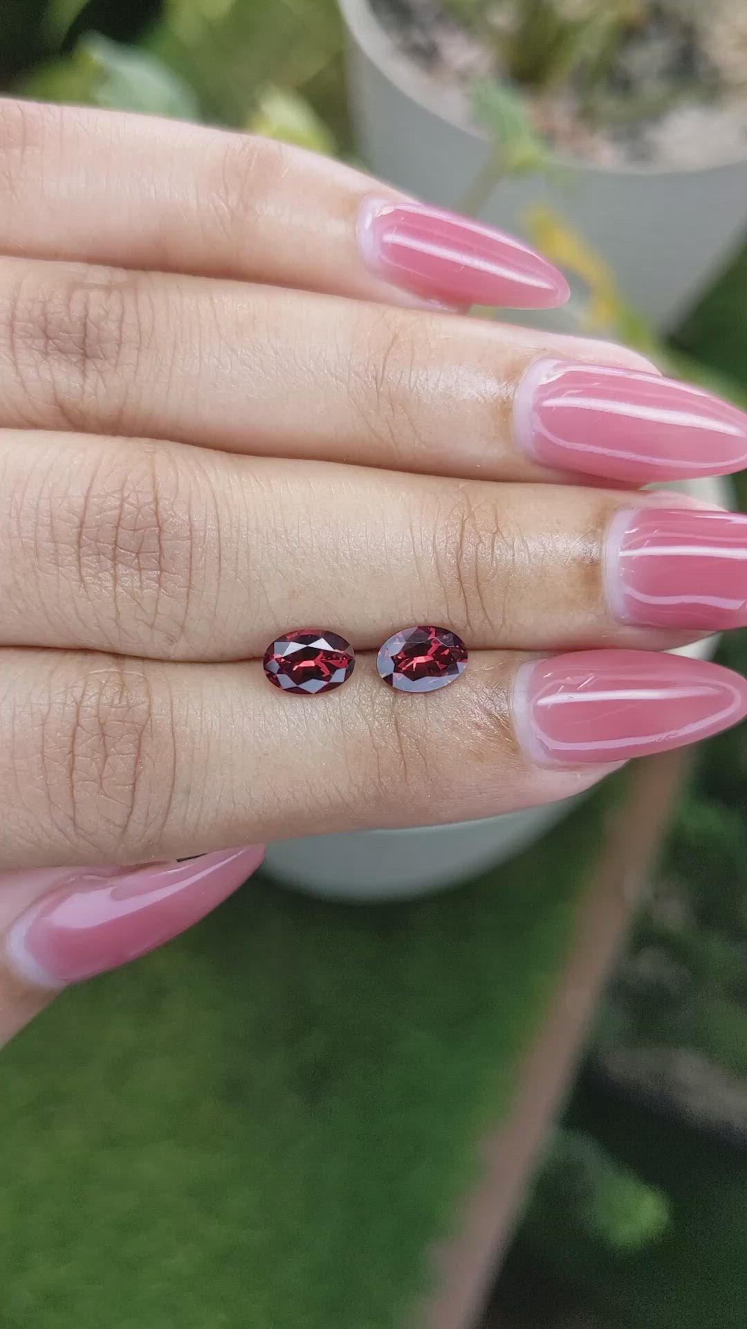 1.72 Ct.Tw.Total Carat Weight Garnet Pair from Ceylon (Sri Lanka) Size Video