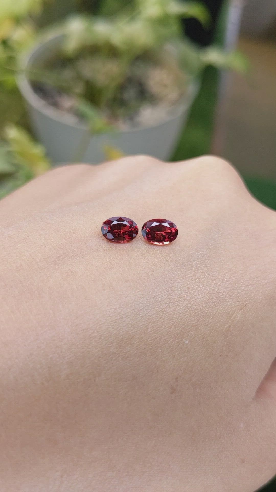 1.78 Ct.Tw.Total Carat Weight Garnet Pair from Ceylon (Sri Lanka) Size Video