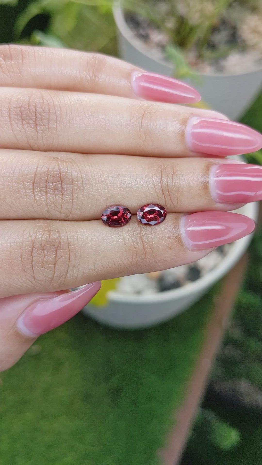 1.79 Ct.Tw.Total Carat Weight Garnet Pair from Ceylon (Sri Lanka) Size Video