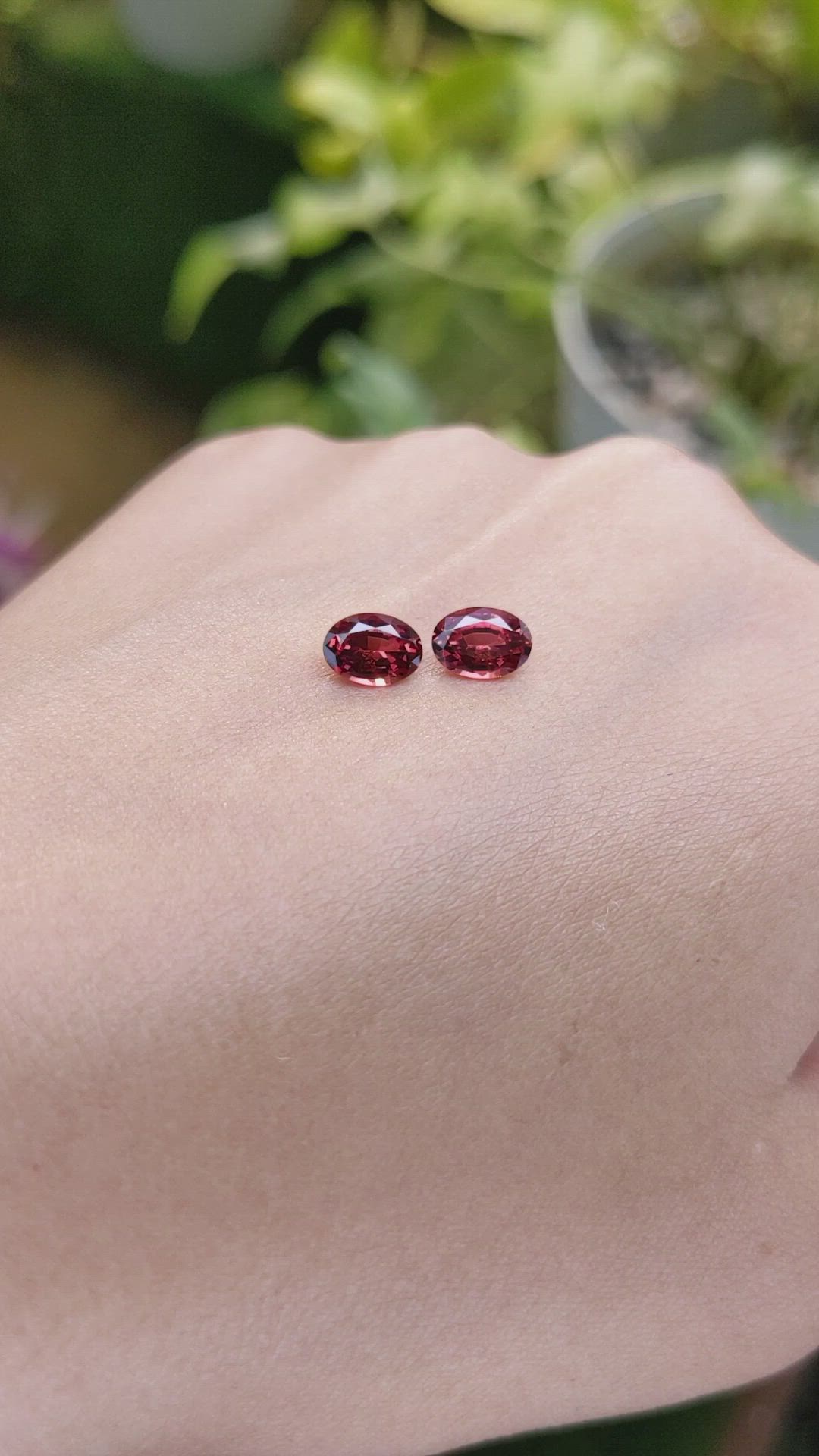 1.79 Ct.Tw.Total Carat Weight Garnet Pair from Ceylon (Sri Lanka) Size Video