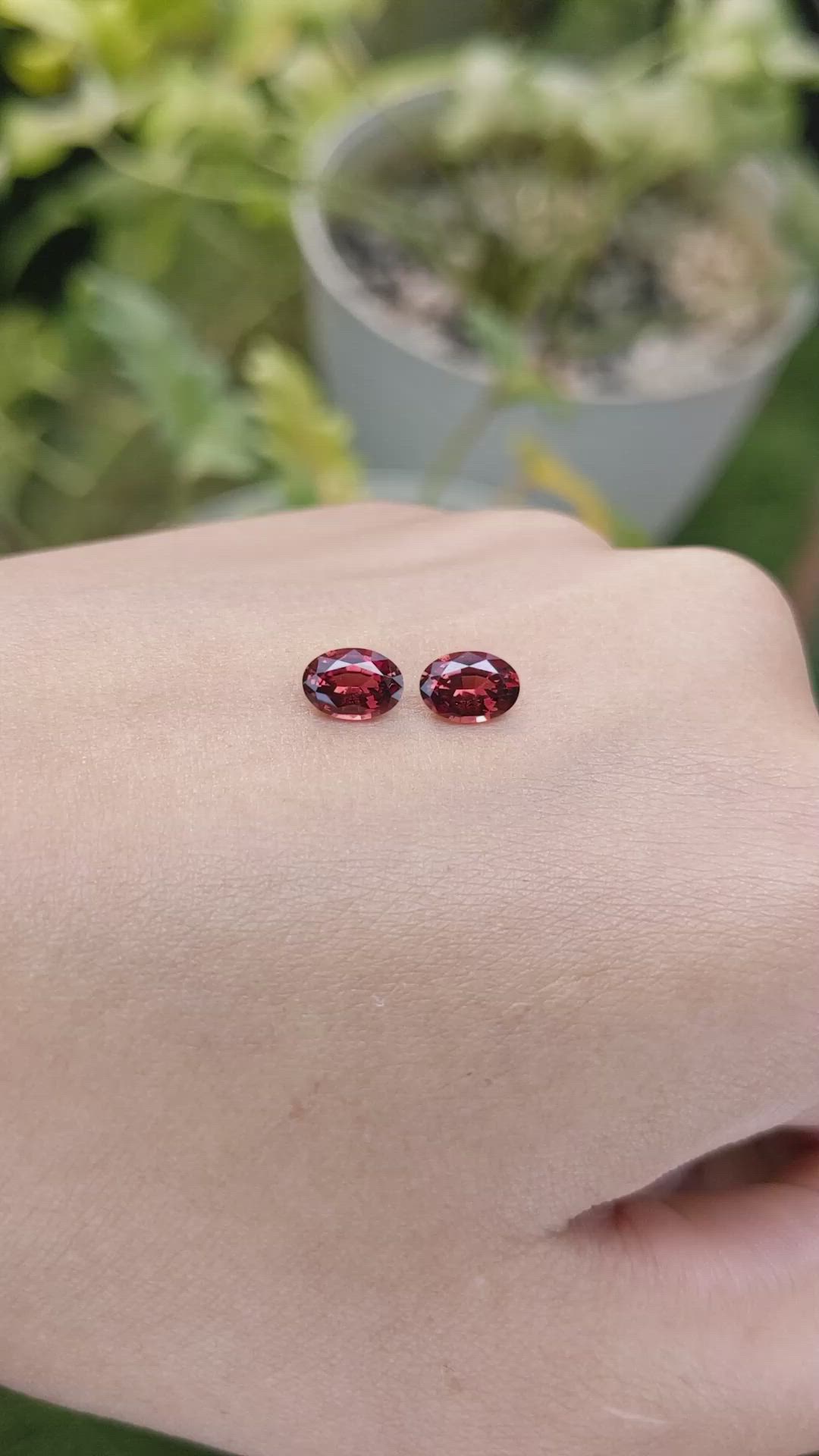 1.69 Ct.Tw.Total Carat Weight Garnet Pair from Ceylon (Sri Lanka) Size Video