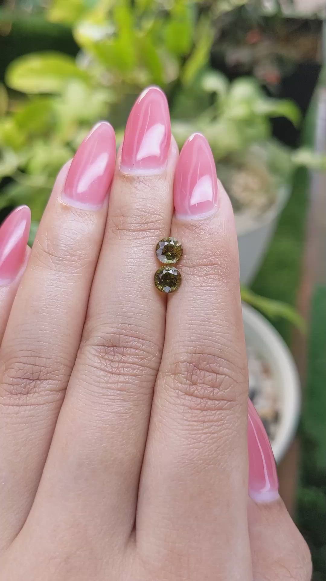 1.44 Ct.Tw.Total Carat Weight Chrysoberyl Pair from Ceylon (Sri Lanka) Size Video