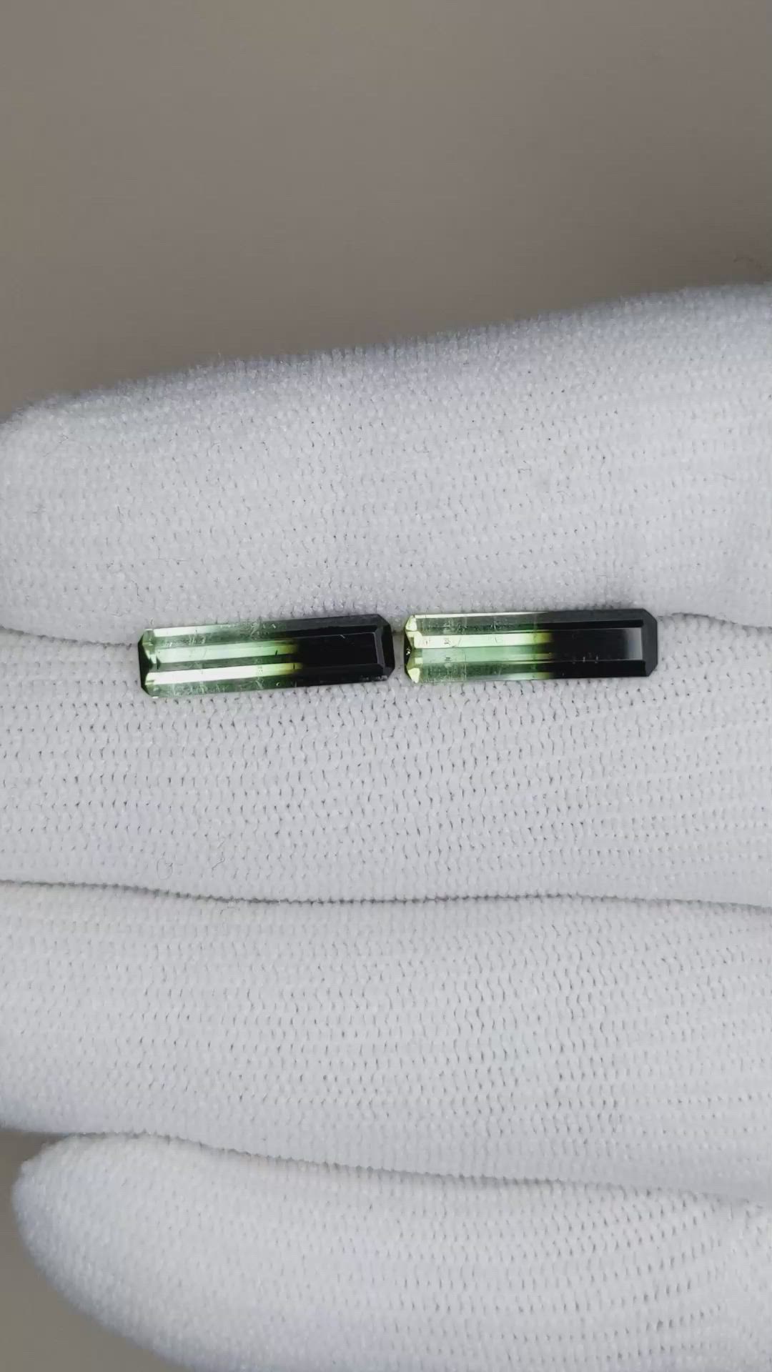2.66 Ct.Tw.Total Carat Weight Tourmaline Pair from Brazil Size Video