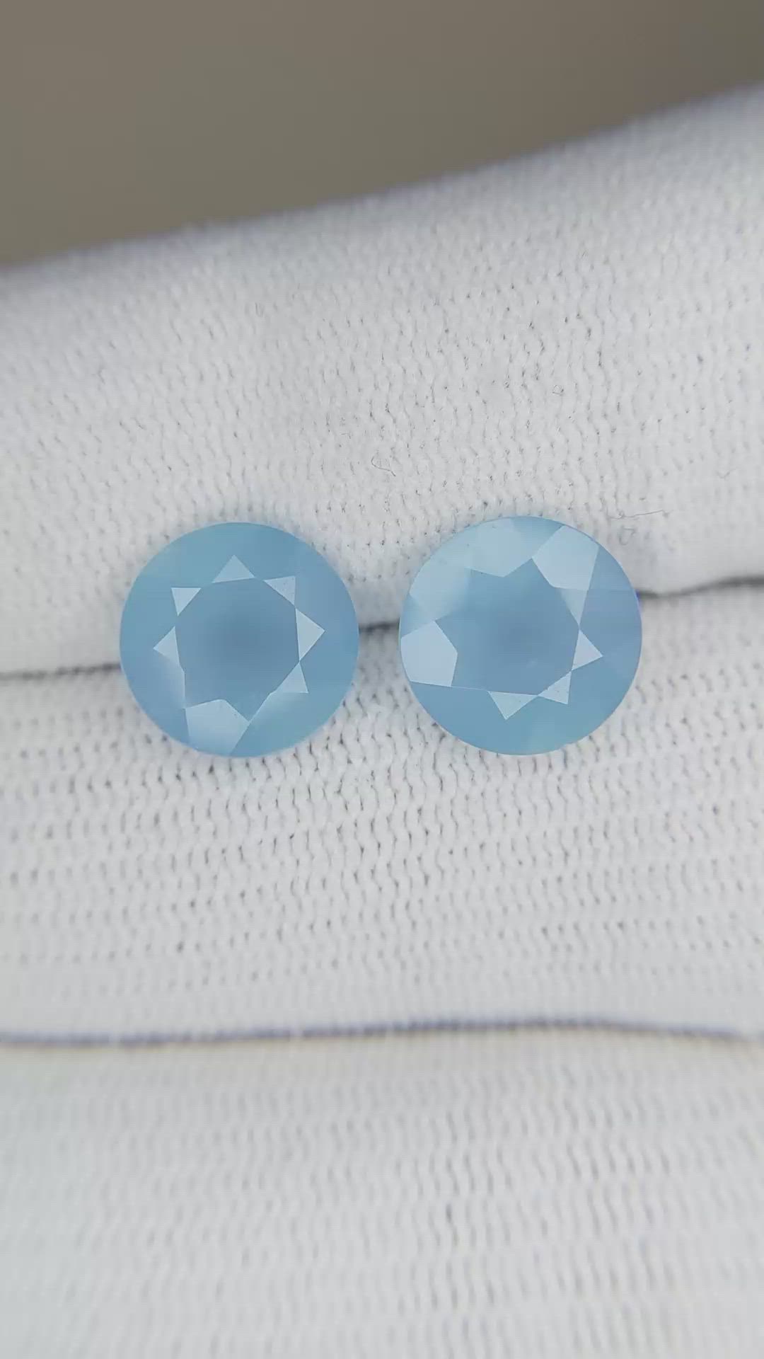 4.34 Ct.Tw.Total Carat Weight Aquamarine Pair from Brazil Size Video
