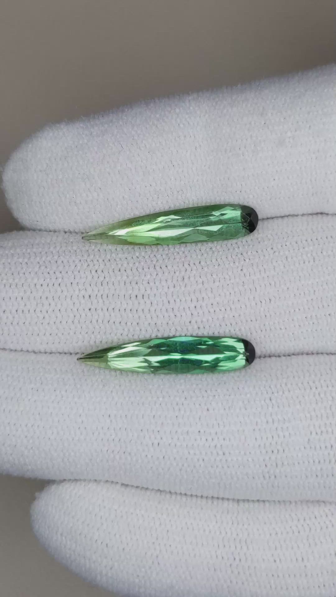 3.64 Ct.Tw.Total Carat Weight Tourmaline Pair from Brazil Size Video