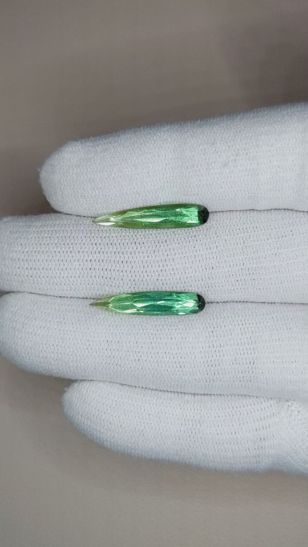 3.64 Ct.Tw.Total Carat Weight Tourmaline Pair from Brazil Size Video