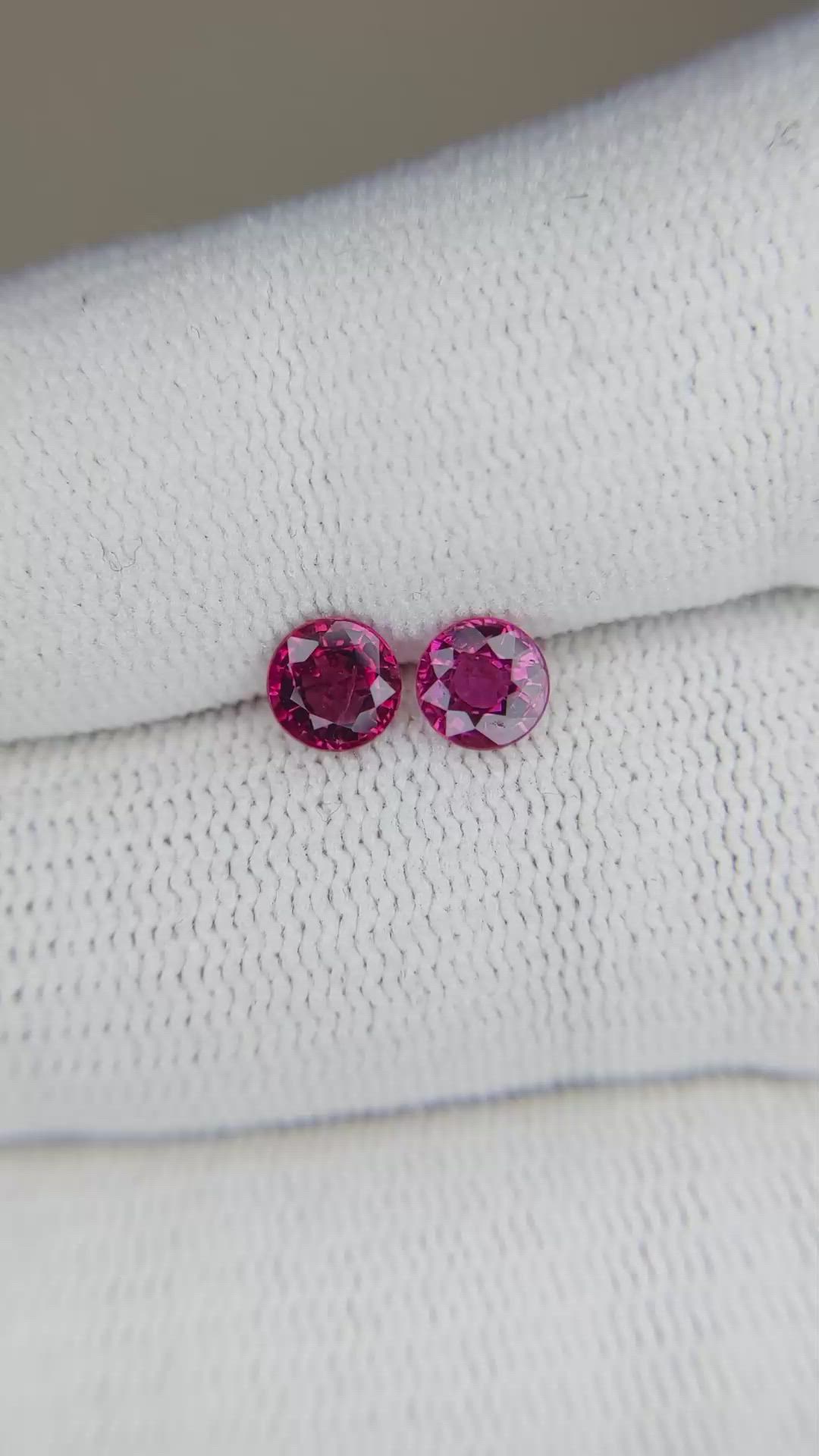 0.84&nbsp;Ct.Tw.Total Carat Weight Rubellite Tourmaline Pair from Brazil Size Video