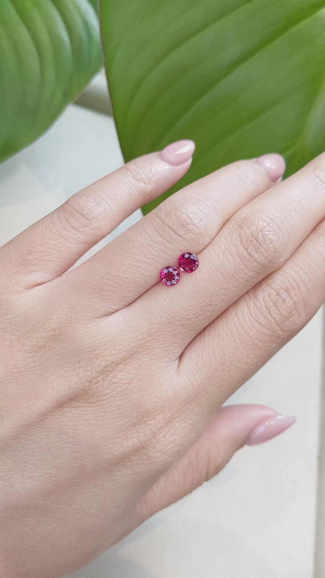 0.84&nbsp;Ct.Tw.Total Carat Weight Rubellite Tourmaline Pair from Brazil Size Video