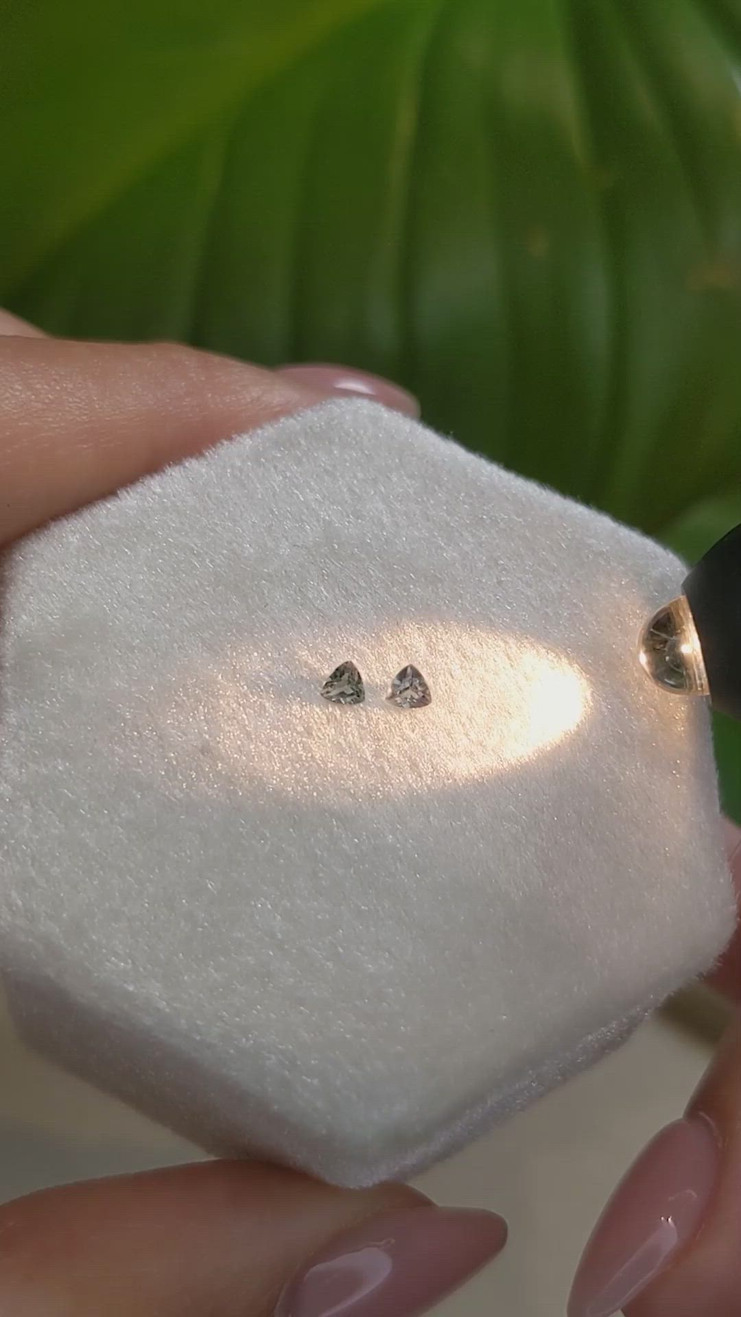 0.14&nbsp;Ct.Tw.Total Carat Weight Alexandrite Pair from Ceylon (Sri Lanka) Size Video