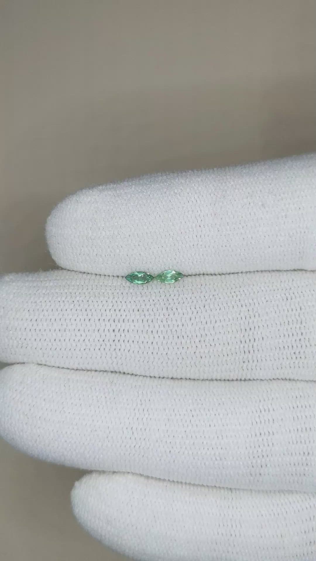 0.18 Ct.Tw.Total Carat Weight Alexandrite Pair from Ceylon (Sri Lanka) Size Video