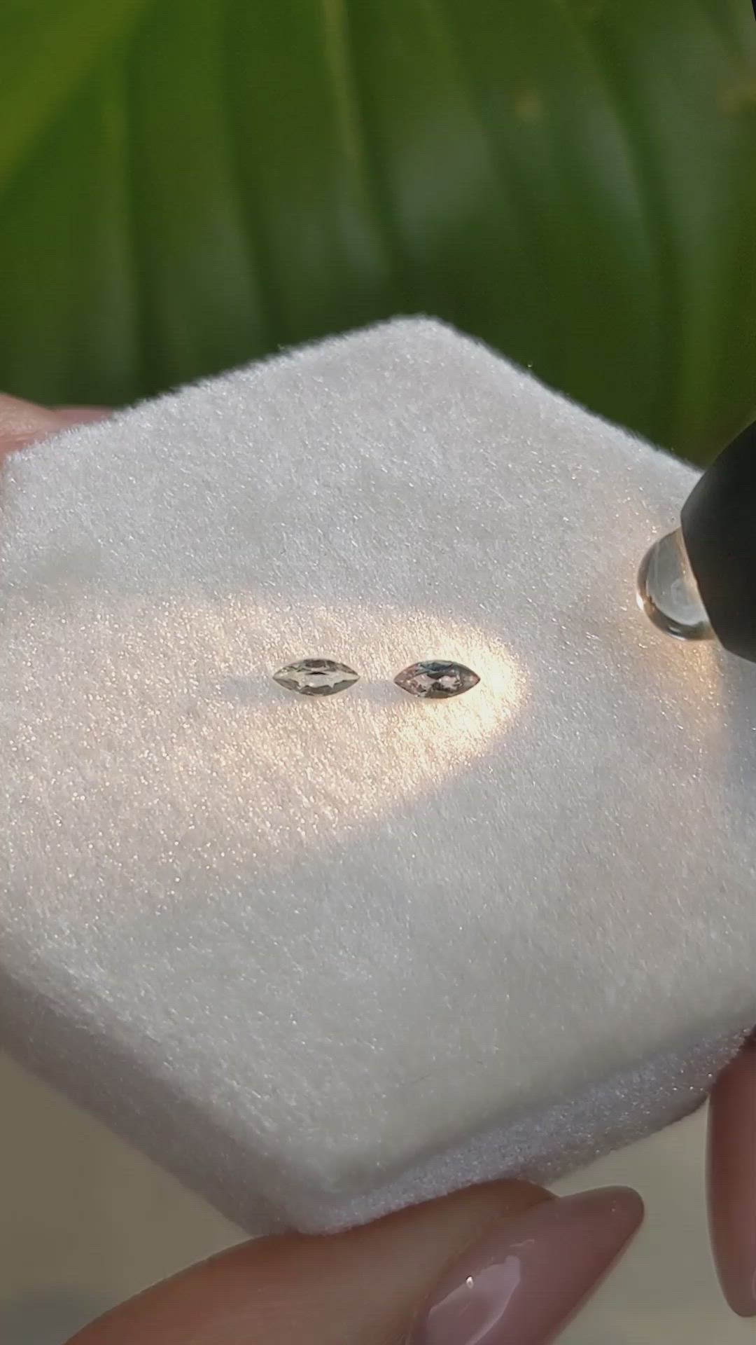 0.18 Ct.Tw.Total Carat Weight Alexandrite Pair from Ceylon (Sri Lanka) Size Video