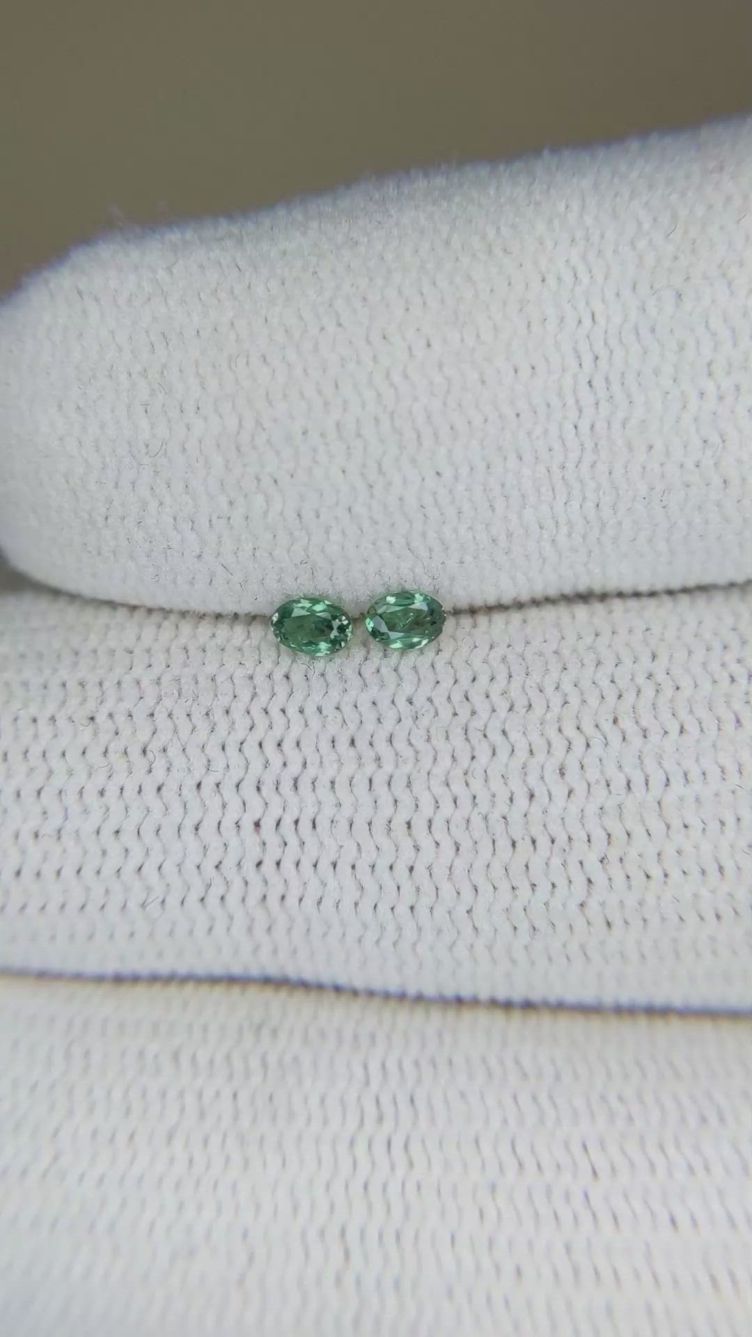 0.17&nbsp;Ct.Tw.Total Carat Weight Alexandrite Pair from Ceylon (Sri Lanka) Size Video