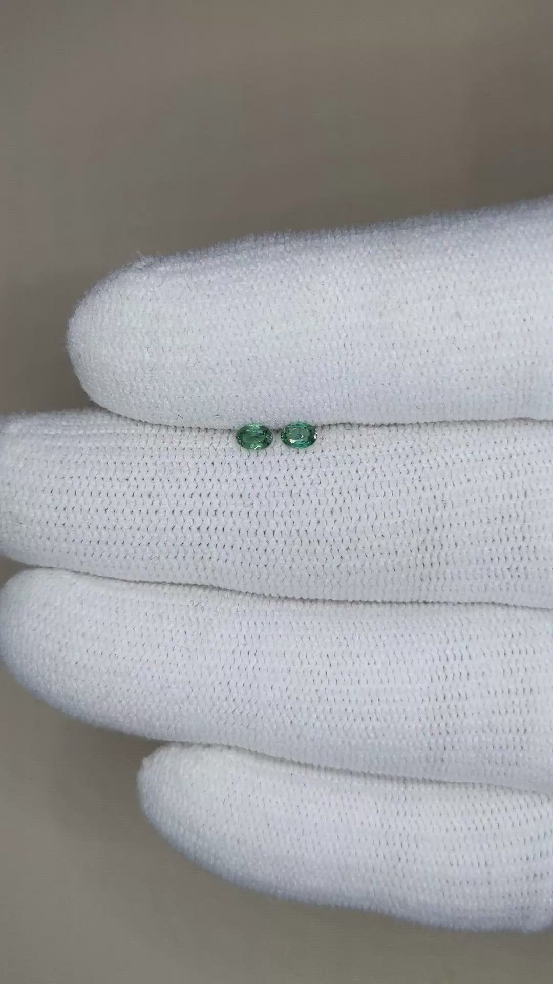 0.17&nbsp;Ct.Tw.Total Carat Weight Alexandrite Pair from Ceylon (Sri Lanka) Size Video